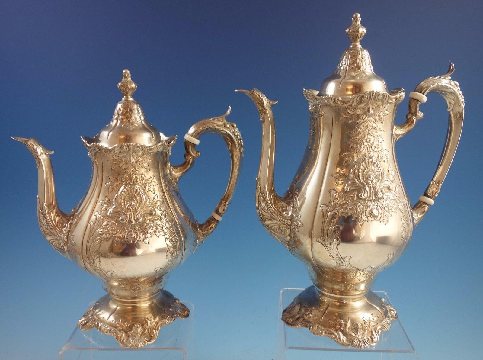 Sir Christopher by Wallace Sterling Silver Tea Set 5pc with Tray (#1942) 1