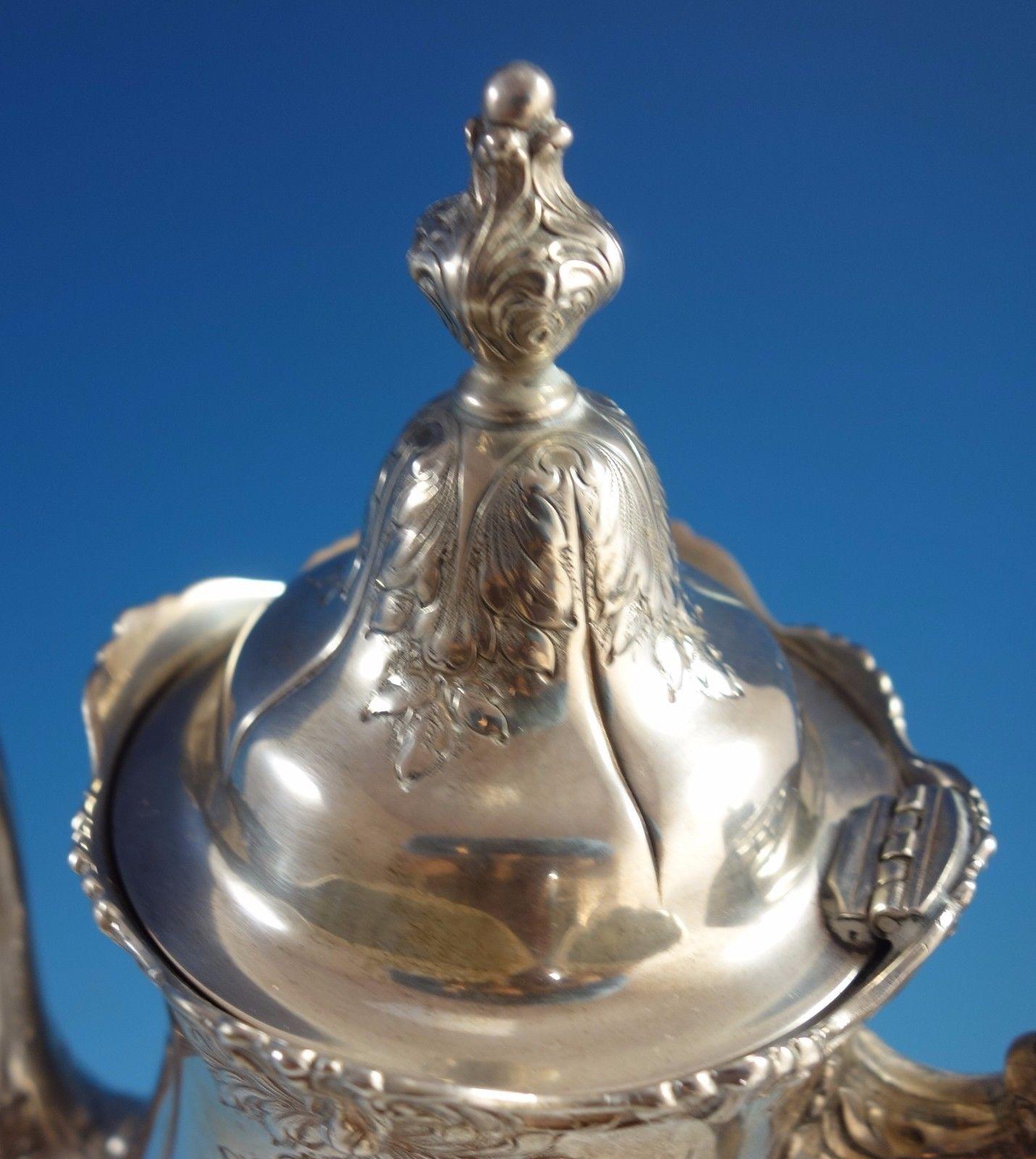 Sir Christopher by Wallace Sterling Silver Tea Set 5pc with Tray (#1942) 3