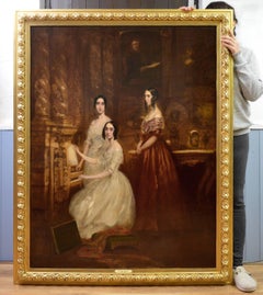 Daughters of Robert Napier - 19th Century Oil Painting Victorian Girls Portrait