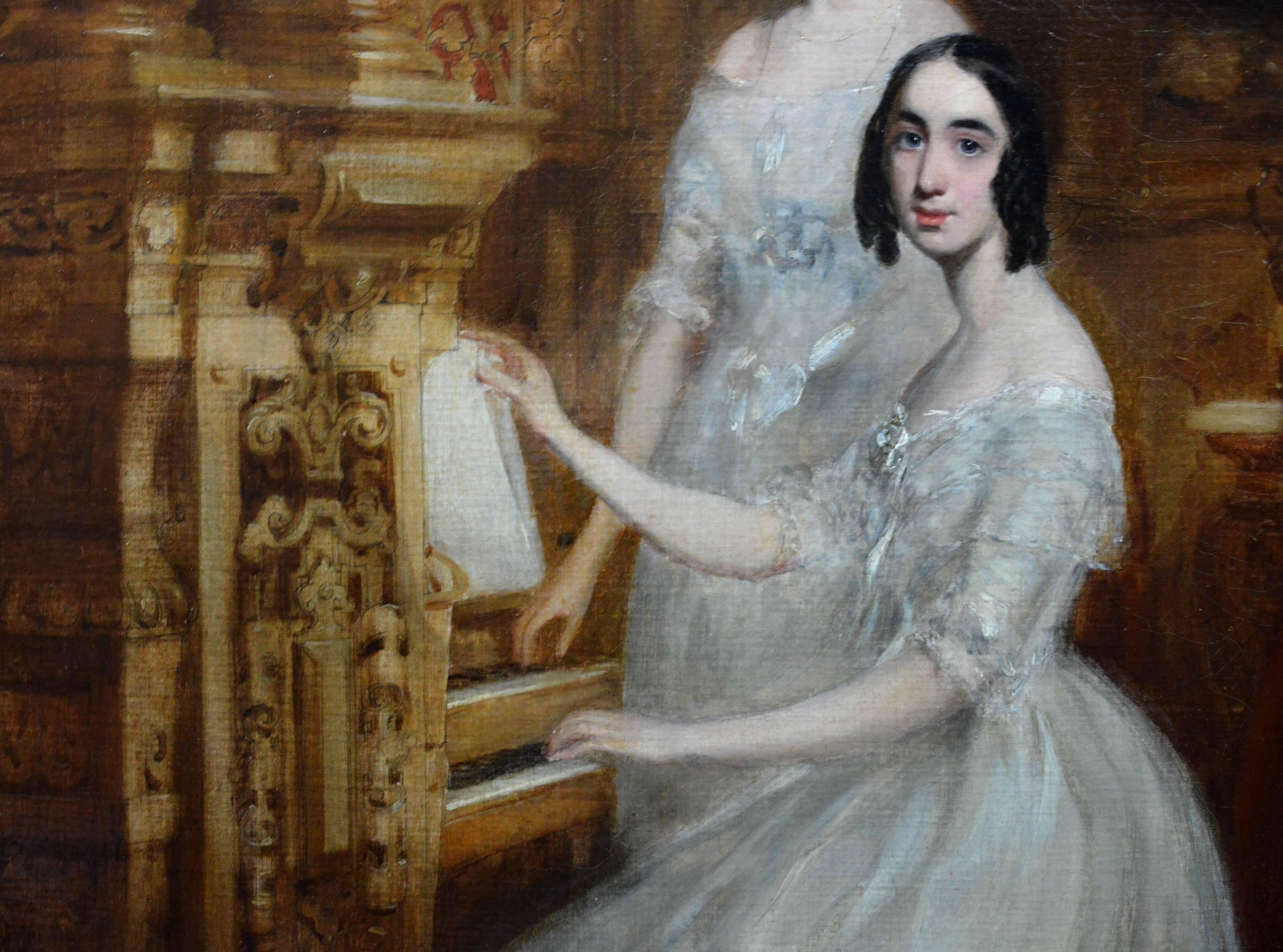 Daughters of Robert Napier - 19th Century Oil Painting Victorian Girls Portrait 1
