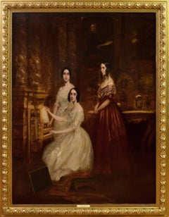 Daughters of Robert Napier - 19th Century Oil Painting Victorian Girls Portrait