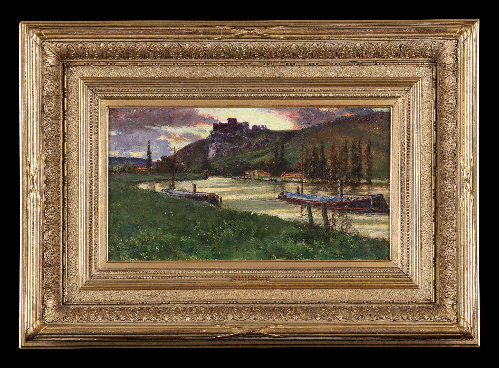 Sir David Murray Landscape Painting - Barges on a River 