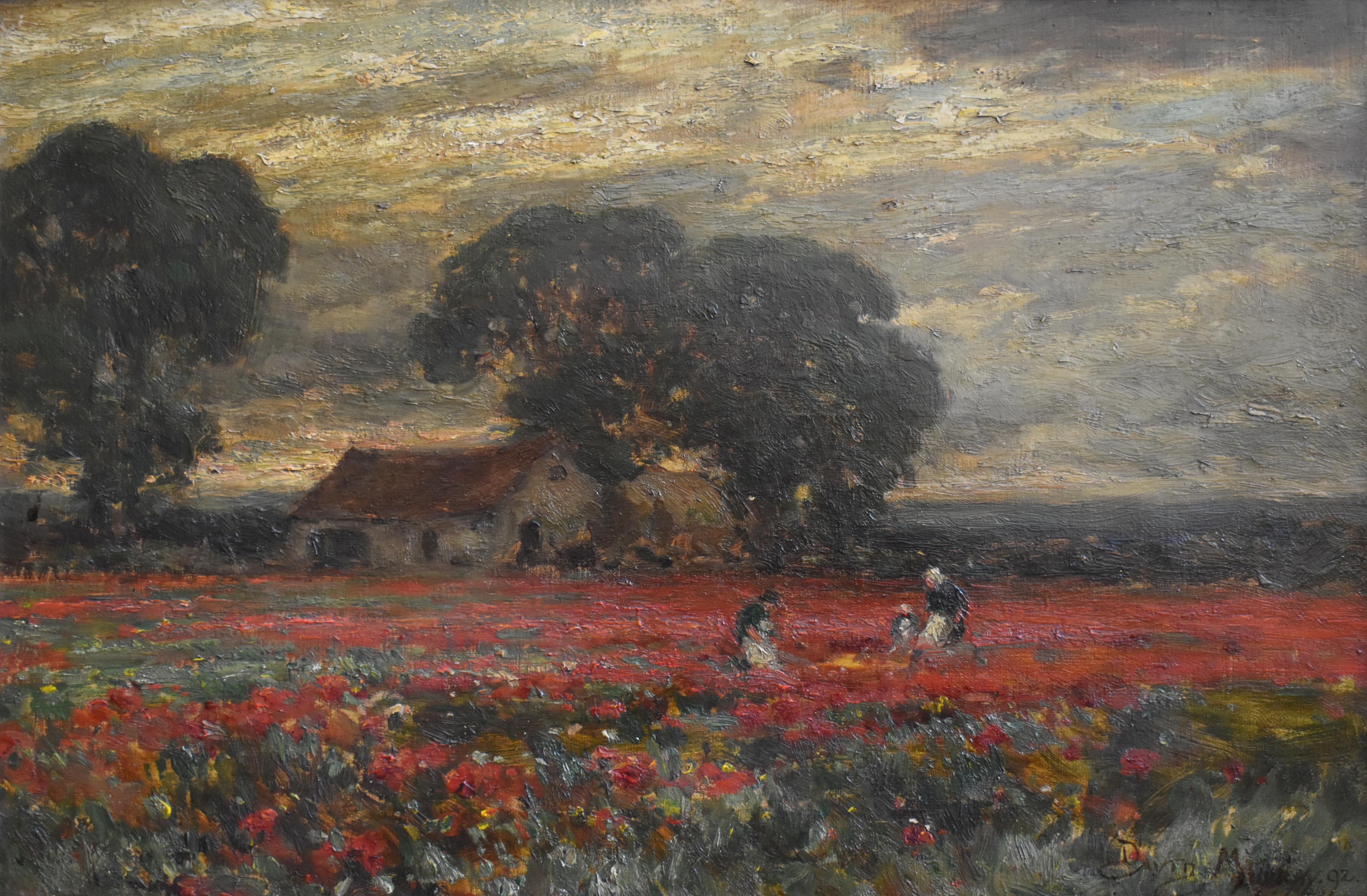 Sir David Murray (1849–1933) Gathering Poppies 1892 Oil Painting im Angebot 1