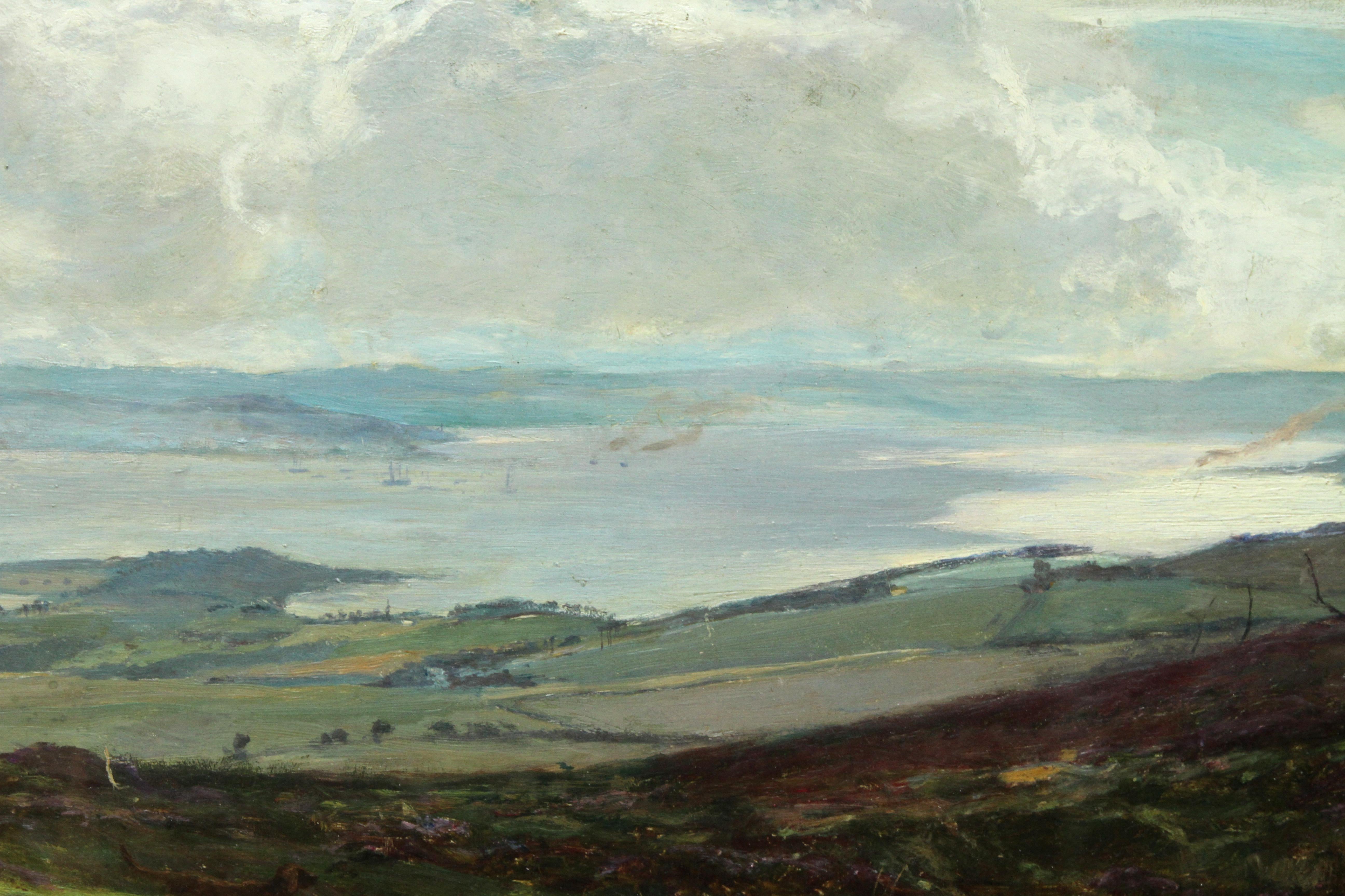 The Clyde from Darleith Moor above Cardross - Scottish art Victorian landscape For Sale 1