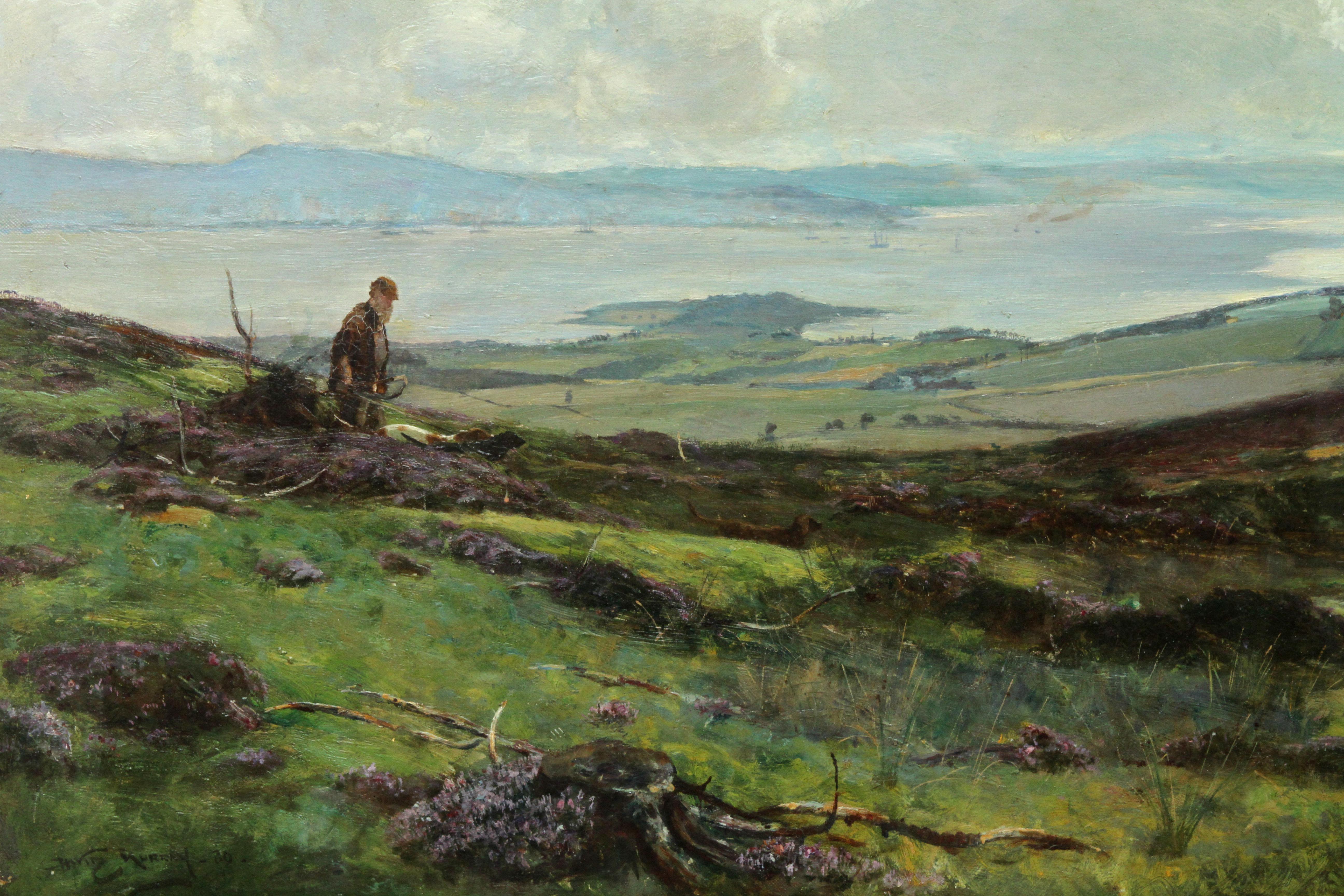 Le contreplaqué de Darleith Moor au-dessus de Cardross - Paysage victorien écossais en vente 4