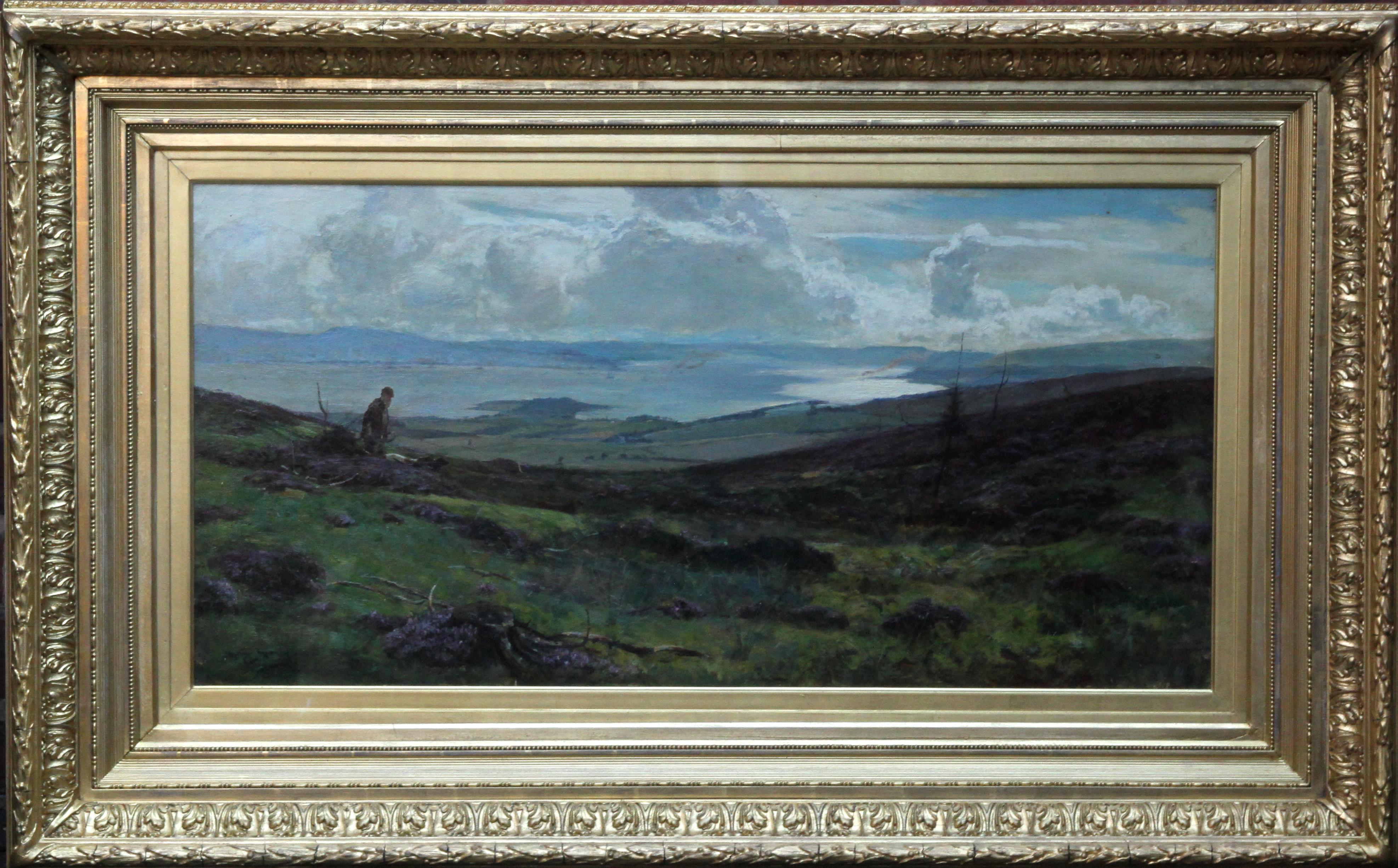 Landscape Painting Sir David Murray - Le contreplaqué de Darleith Moor au-dessus de Cardross - Paysage victorien écossais