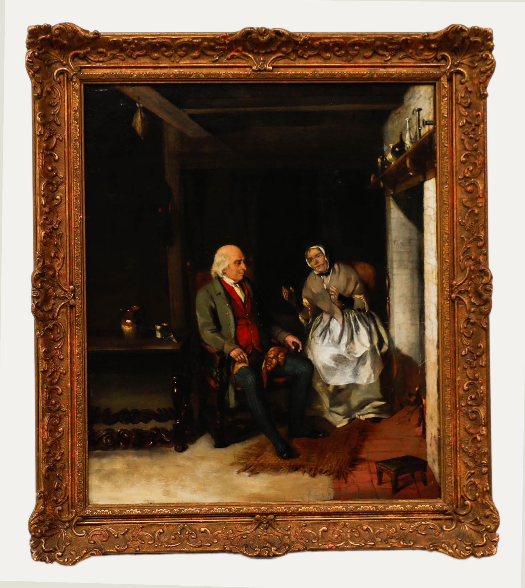 Figurative Painting Sir David Wilkie - Cercle de David Wilkie (1785-1841) - Huile, Conversation By The Fire