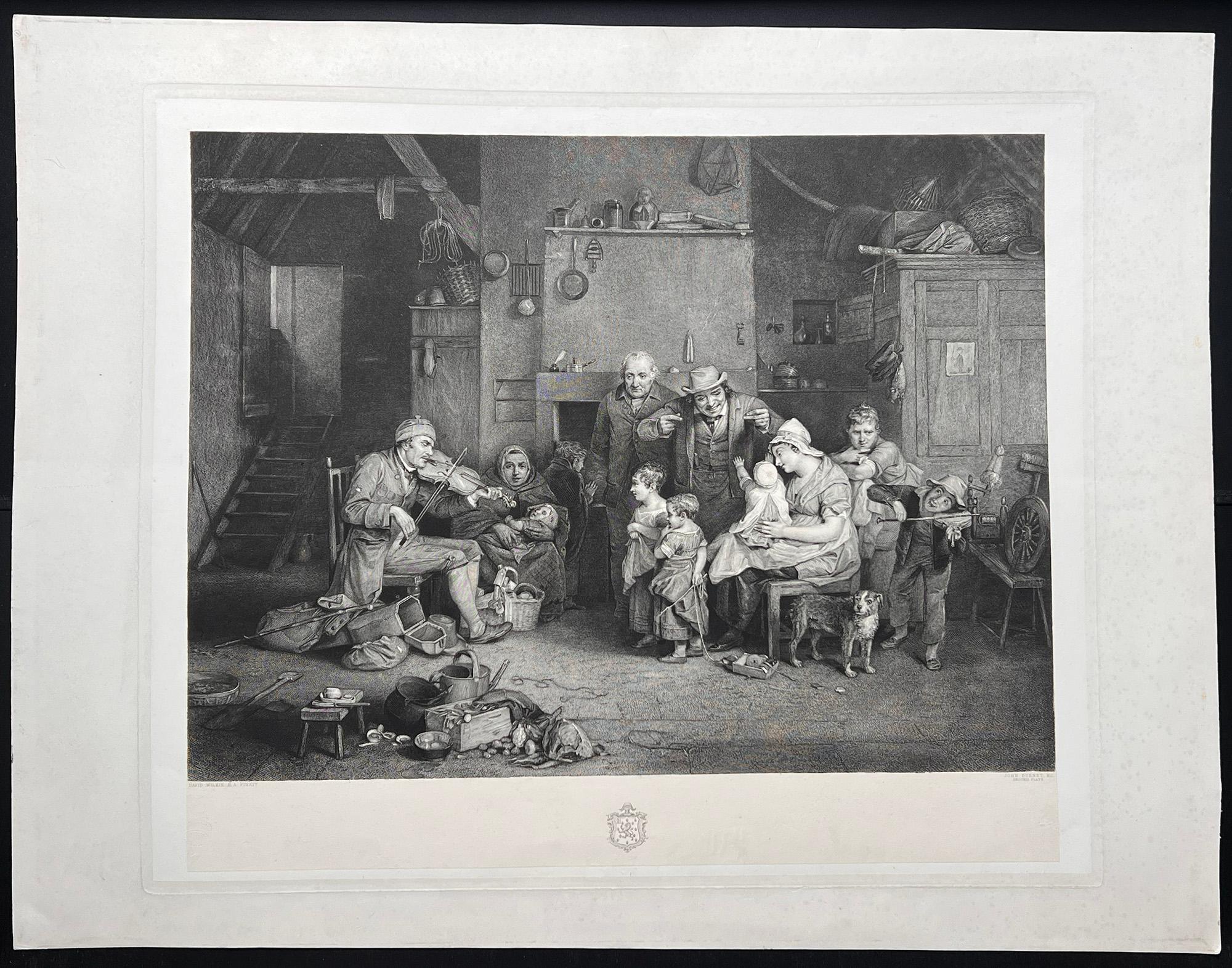 The Blind Fiddler, gravure ancienne anglaise d'après Sir David Wilkie en vente 1