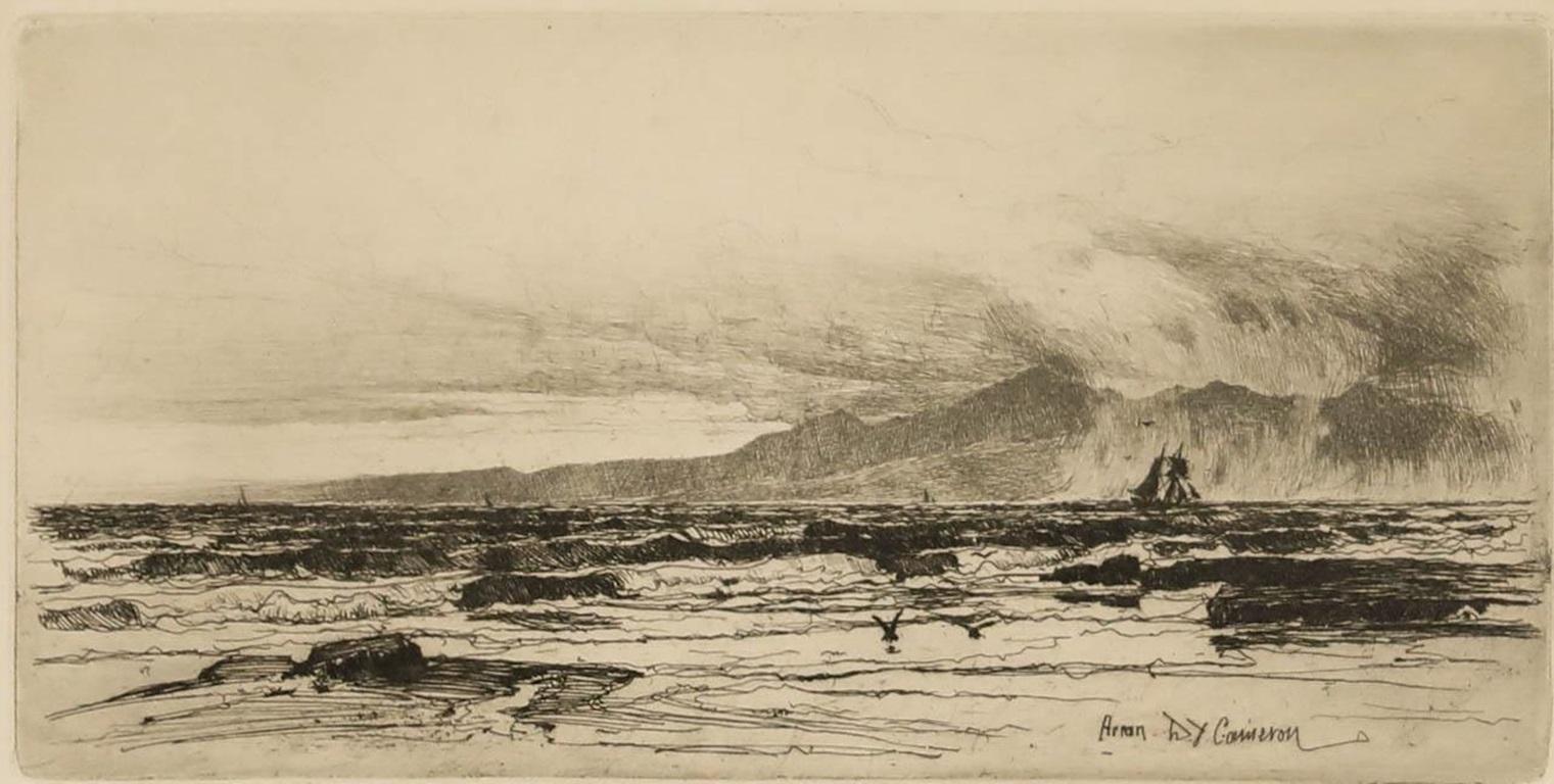 Sir David Young Cameron (1865-1945) - Early 20th Century Etching, Arran - Print by Sir David Young Cameron, R.A.