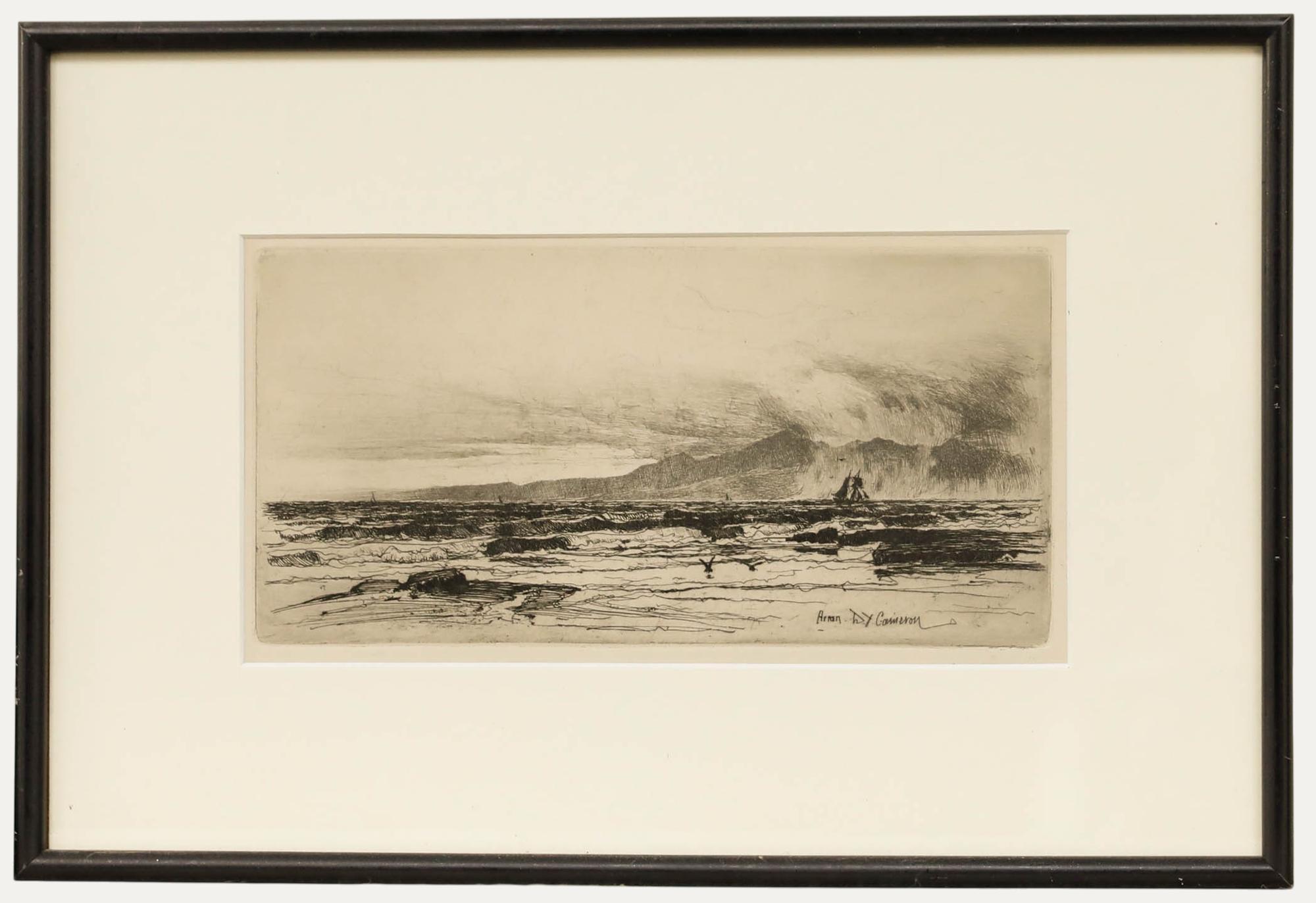 Sir David Young Cameron, R.A. Landscape Print - Sir David Young Cameron (1865-1945) - Early 20th Century Etching, Arran