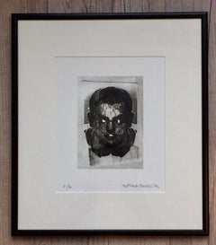 Head, self portrait, etching 6/20, dated 1996 by Sir Eduardo Paolozzi