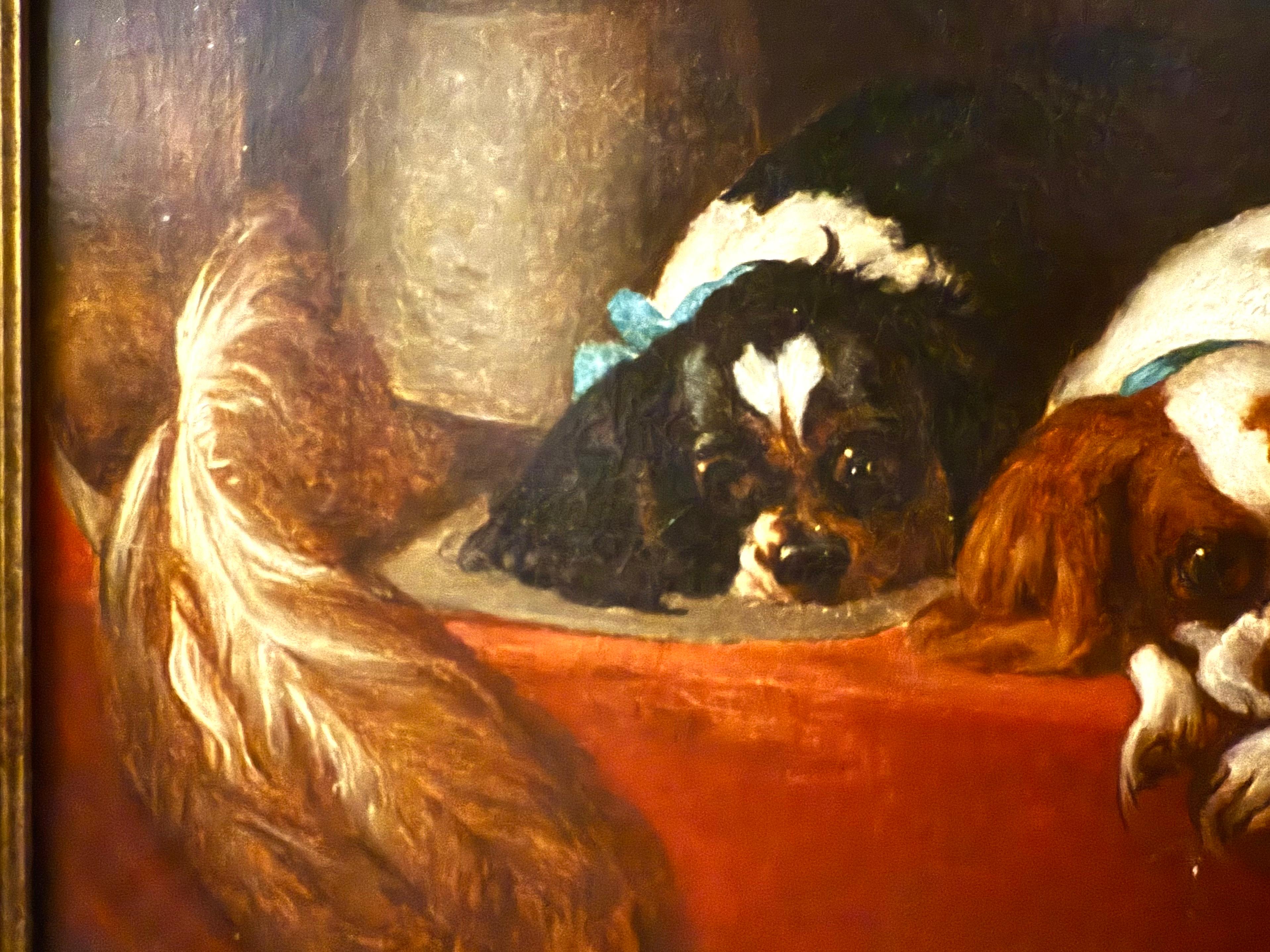 „Cavalier's Pets“ Ölgemälde des 19. Jahrhunderts im Angebot 5