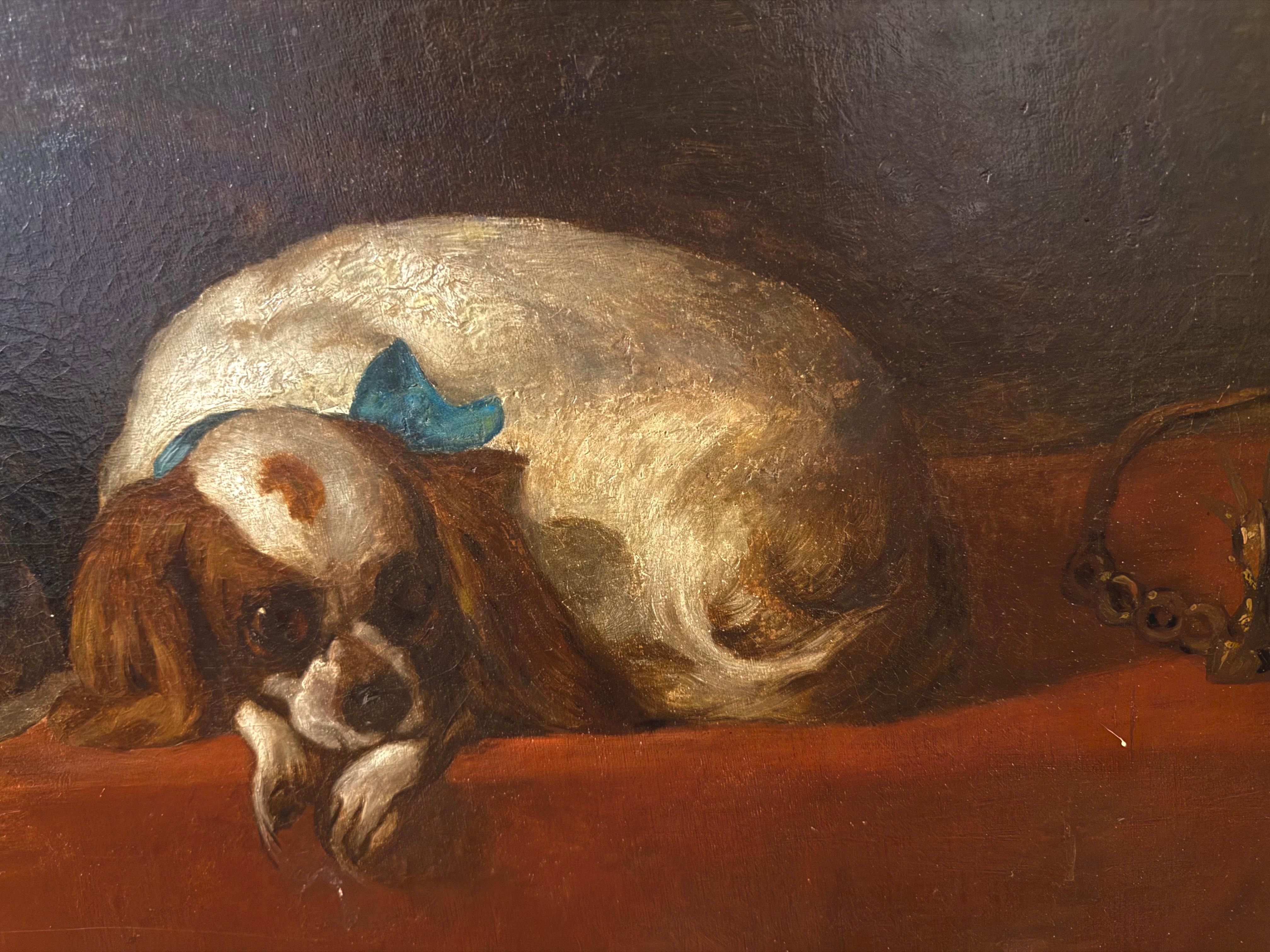 „Cavalier's Pets“ Ölgemälde des 19. Jahrhunderts im Angebot 2