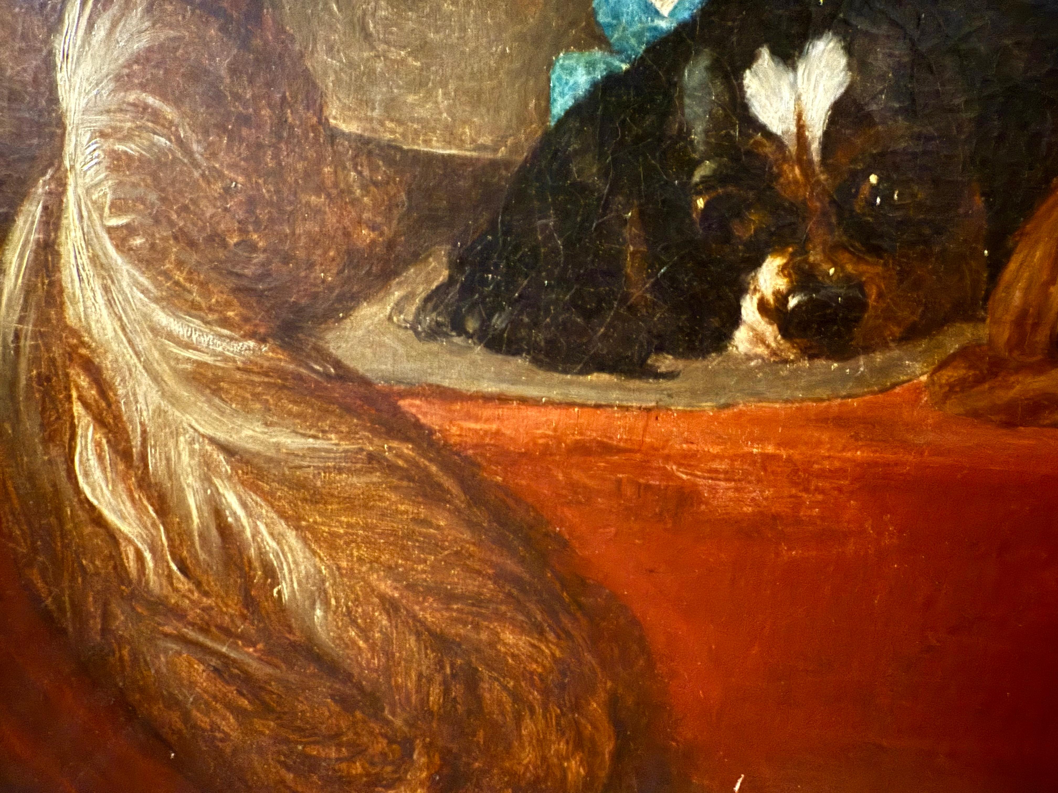 „Cavalier's Pets“ Ölgemälde des 19. Jahrhunderts im Angebot 3