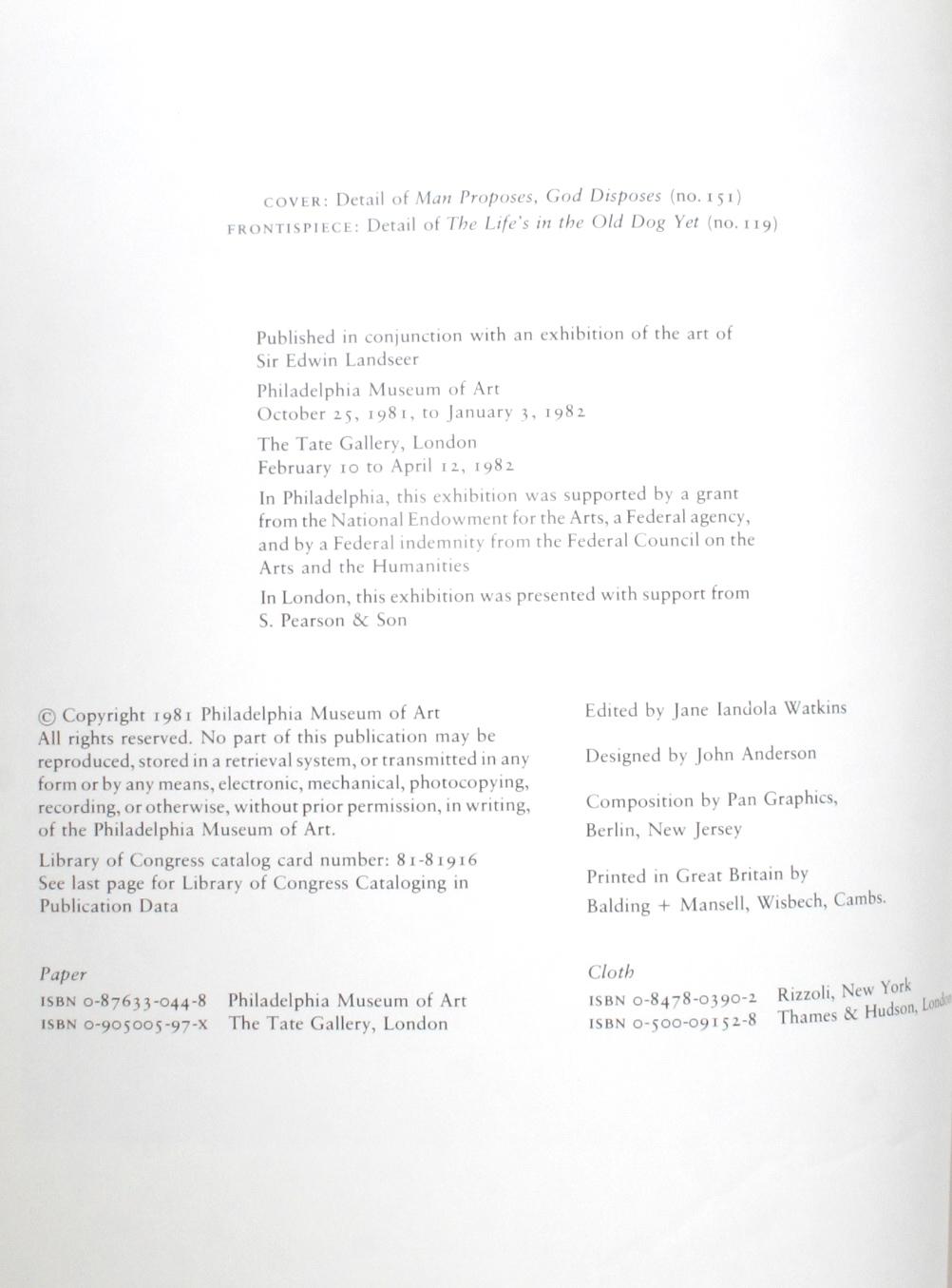 Sir Edwin Landseer, Exhibition Catalogue by Richard Ormond 11