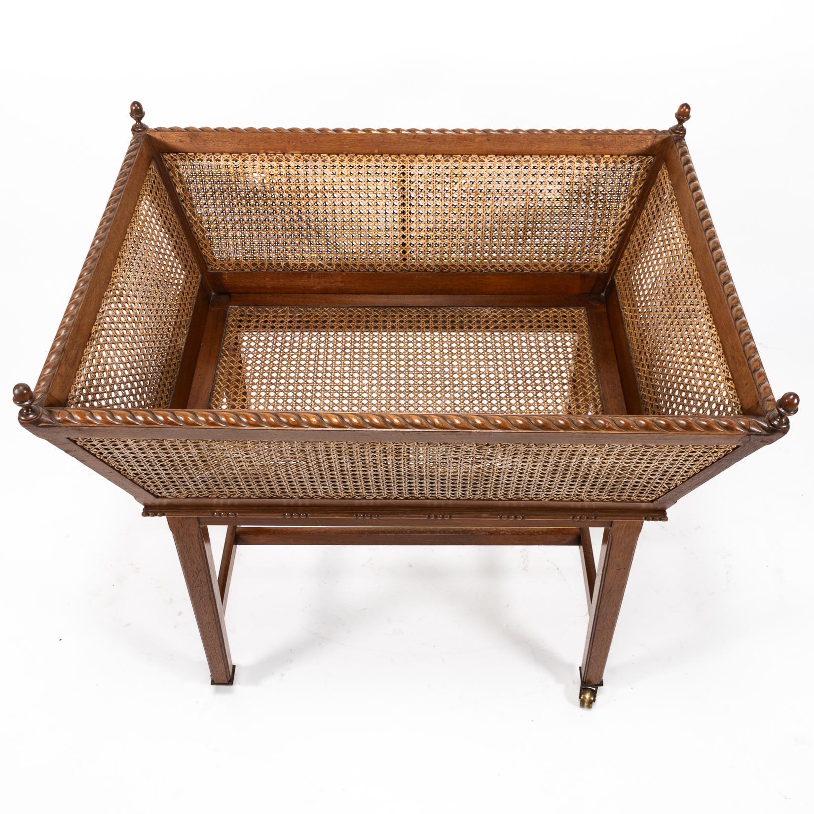 Hand-Crafted Sir Edwin Landseer Lutyens. A Rare Newspaper Basket with Acorn Finials For Sale