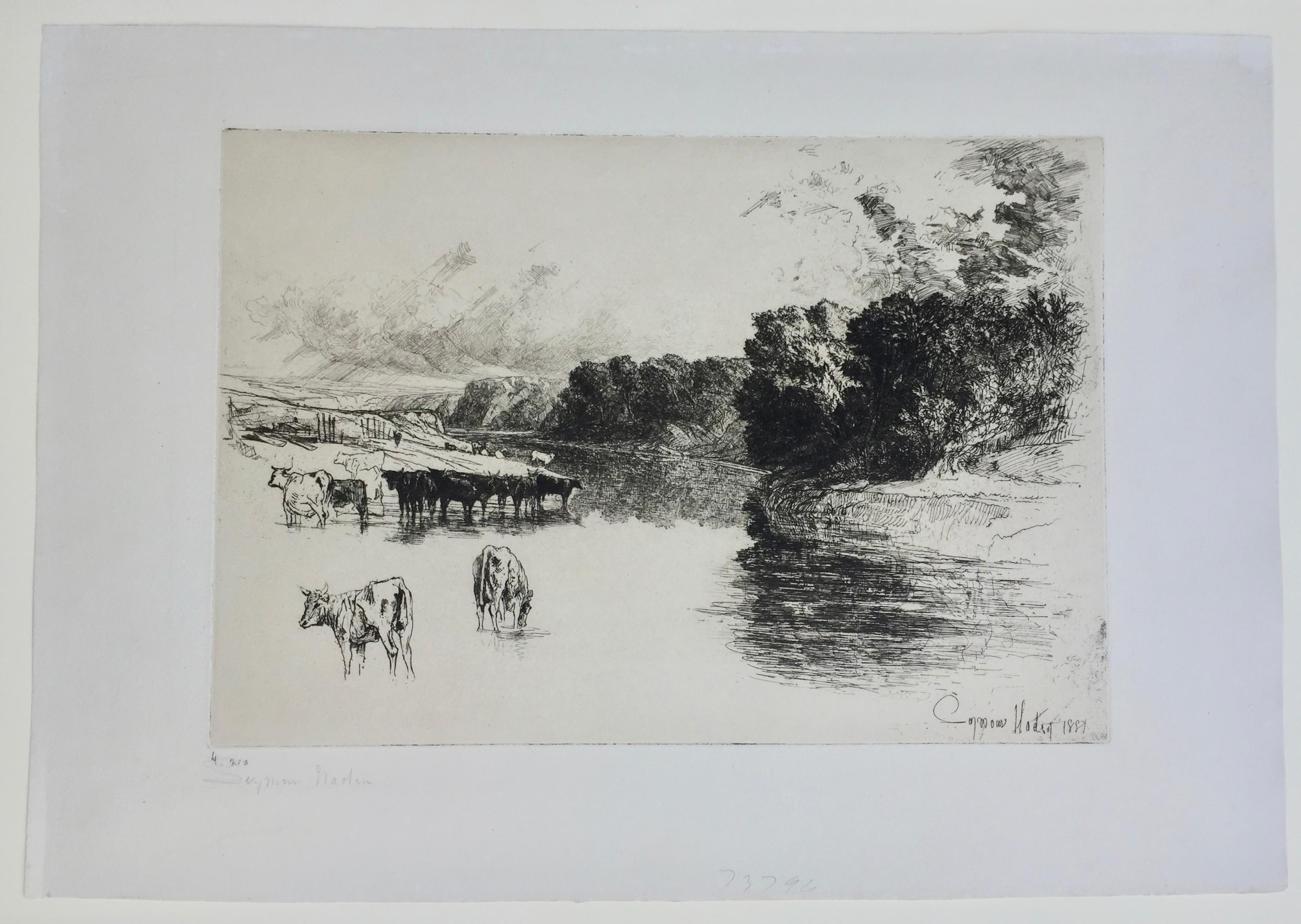 A LANCASHIRE RIVER,  - Print by Sir Francis Seymour Haden, R.A.