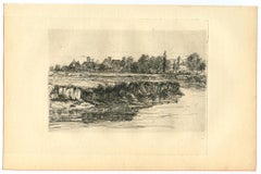 "Un po' di riva del fiume" acquaforte originale