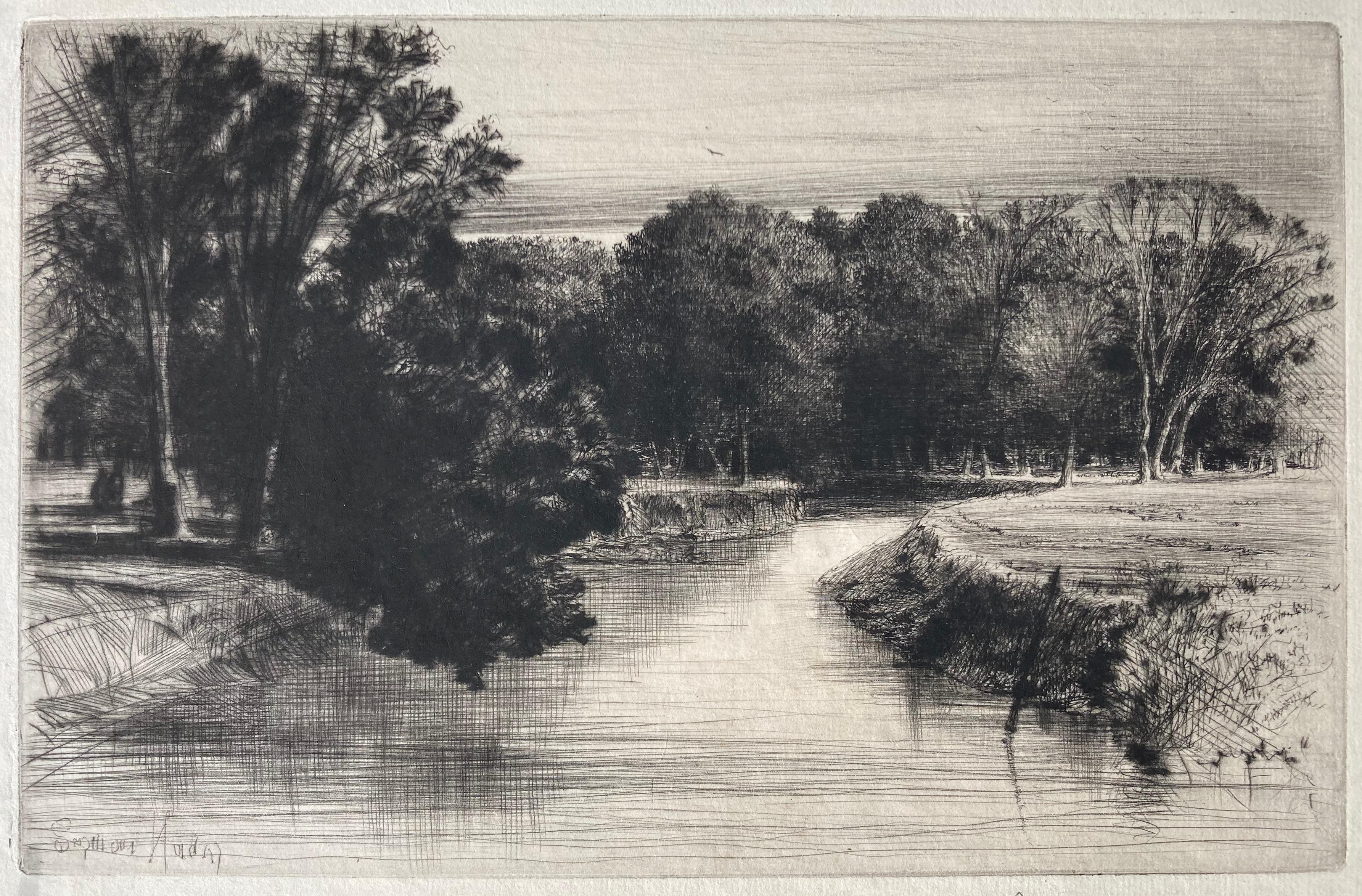 Landscape Print de Sir Francis Seymour Haden, R.A. - PUESTA DE SOL EN IRLANDA (¿estado no descrito?)