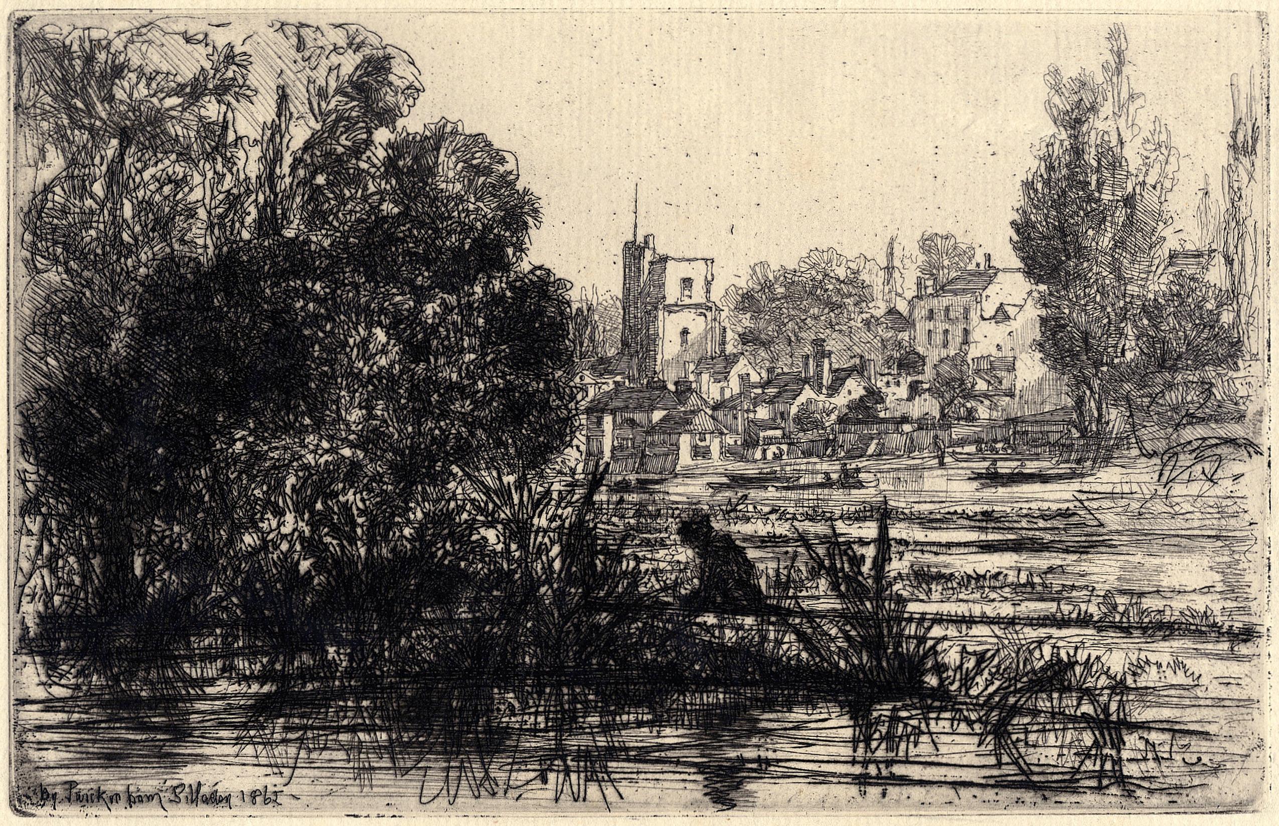 Sir Francis Seymour Haden, R.A. Landscape Print - Twickenham Church