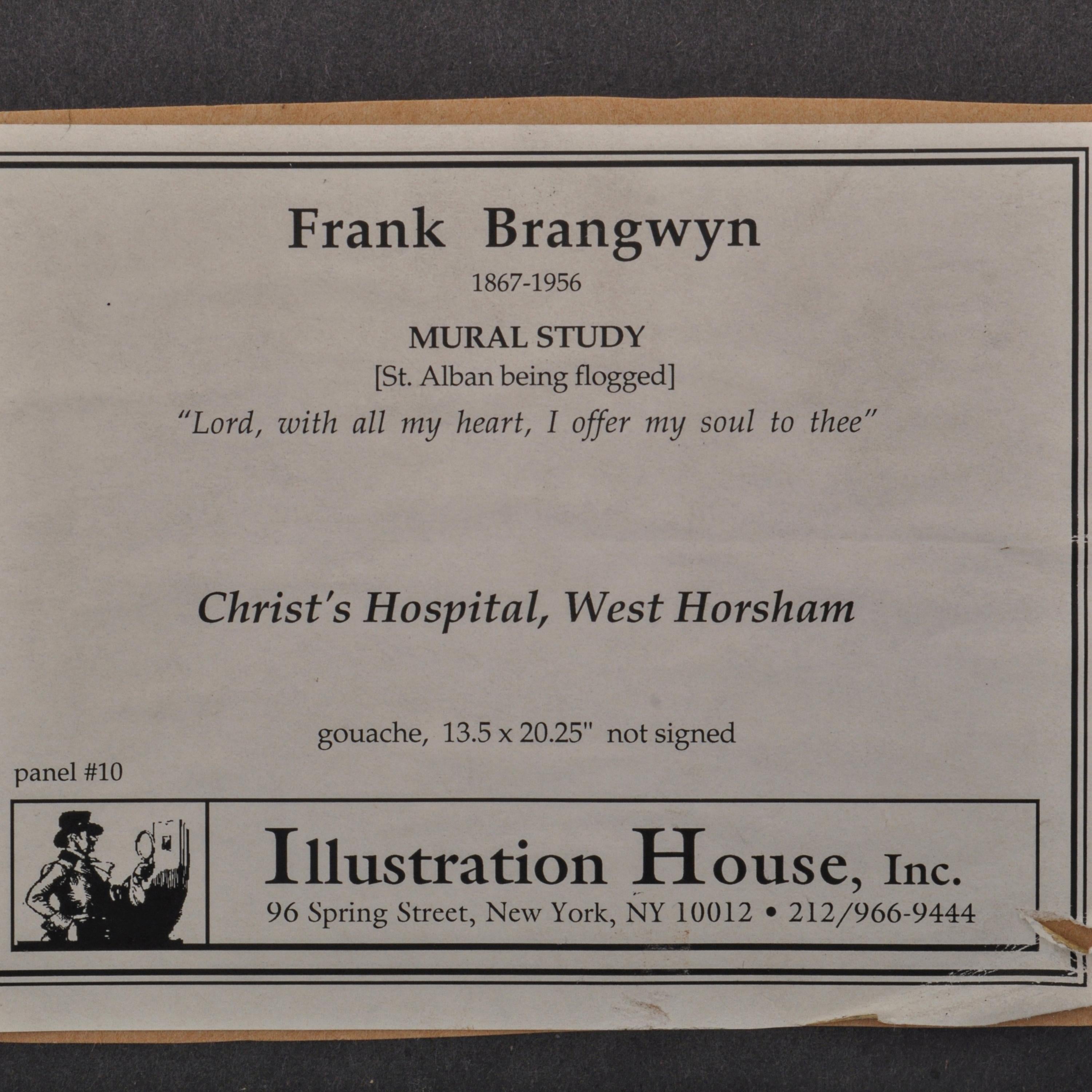 Frank Brangwyn Pittura Studio Murale Ospedale di Cristo Ovest Horsham Inghilterra 1912 in vendita 6
