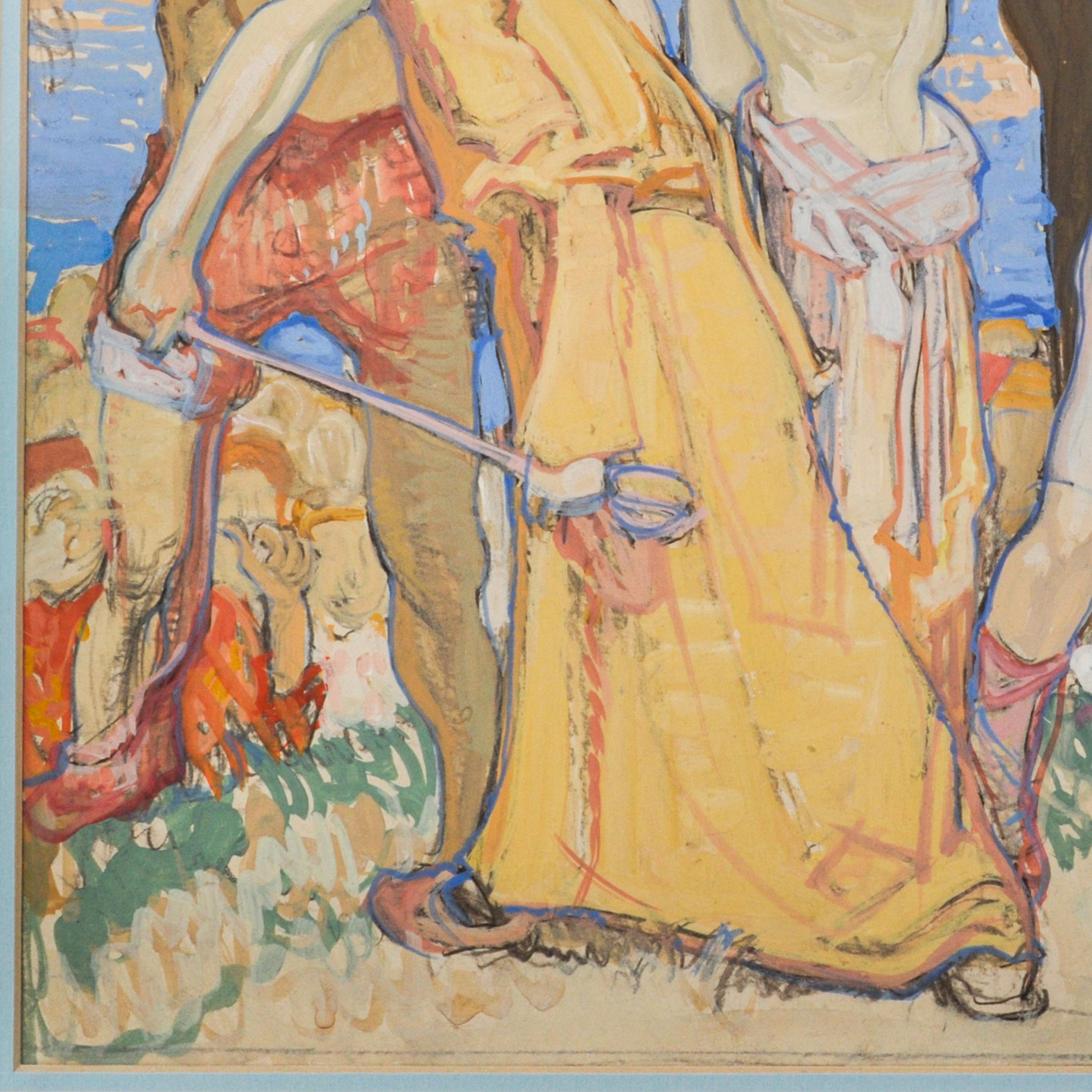 FRANK Brangwyn ( Stati Uniti / Regno Unito / Belgio, 1867-1956) acquerello, gouache e carboncino su carta, 