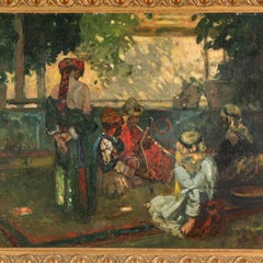 Sir Frank William Brangwyn Oil on Canvas "The Meeting"