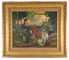Sir Frank William Brangwyn Oil on Canvas "The Meeting" 