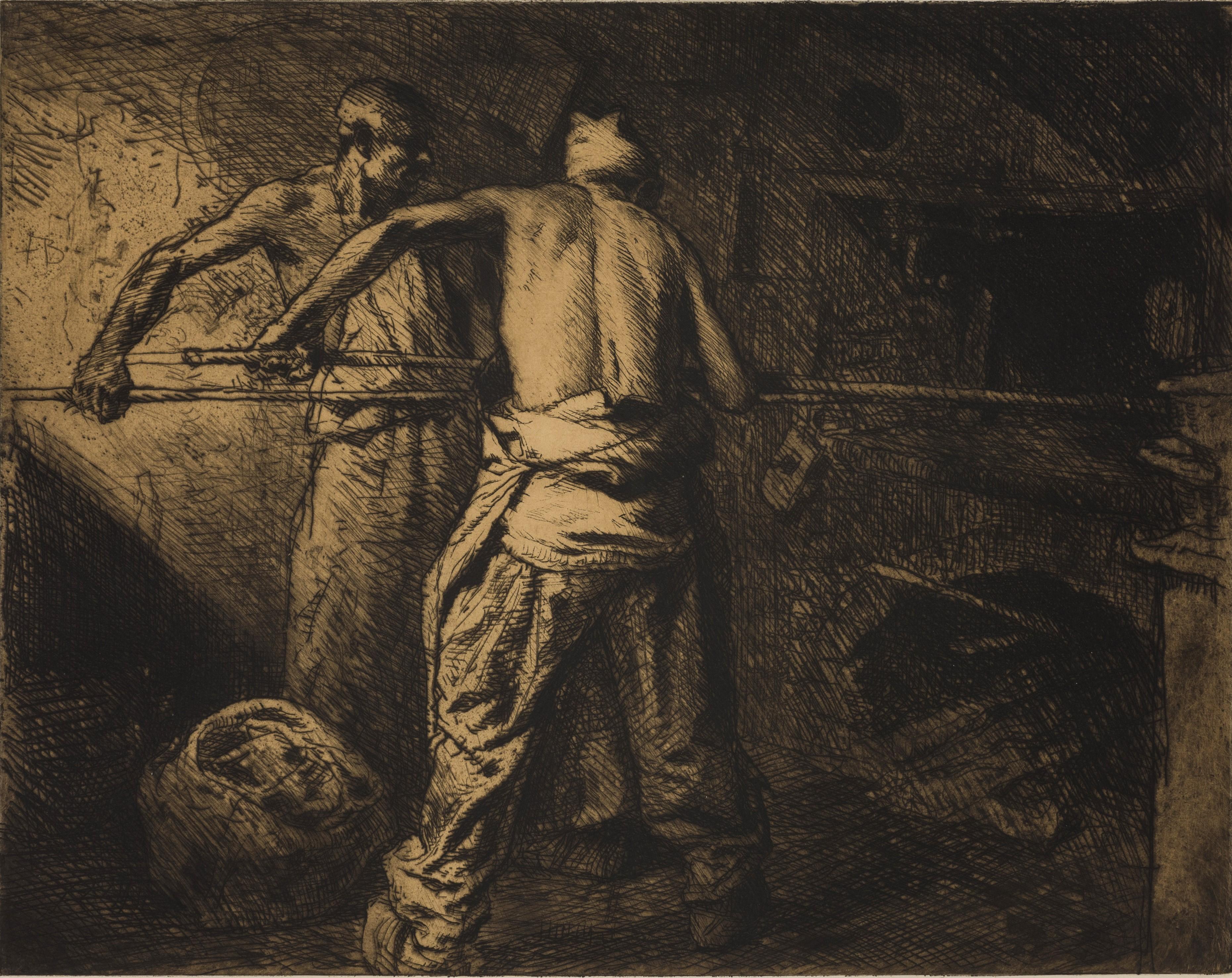 Des hommes dans un fournil - Print de Sir Frank Brangwyn