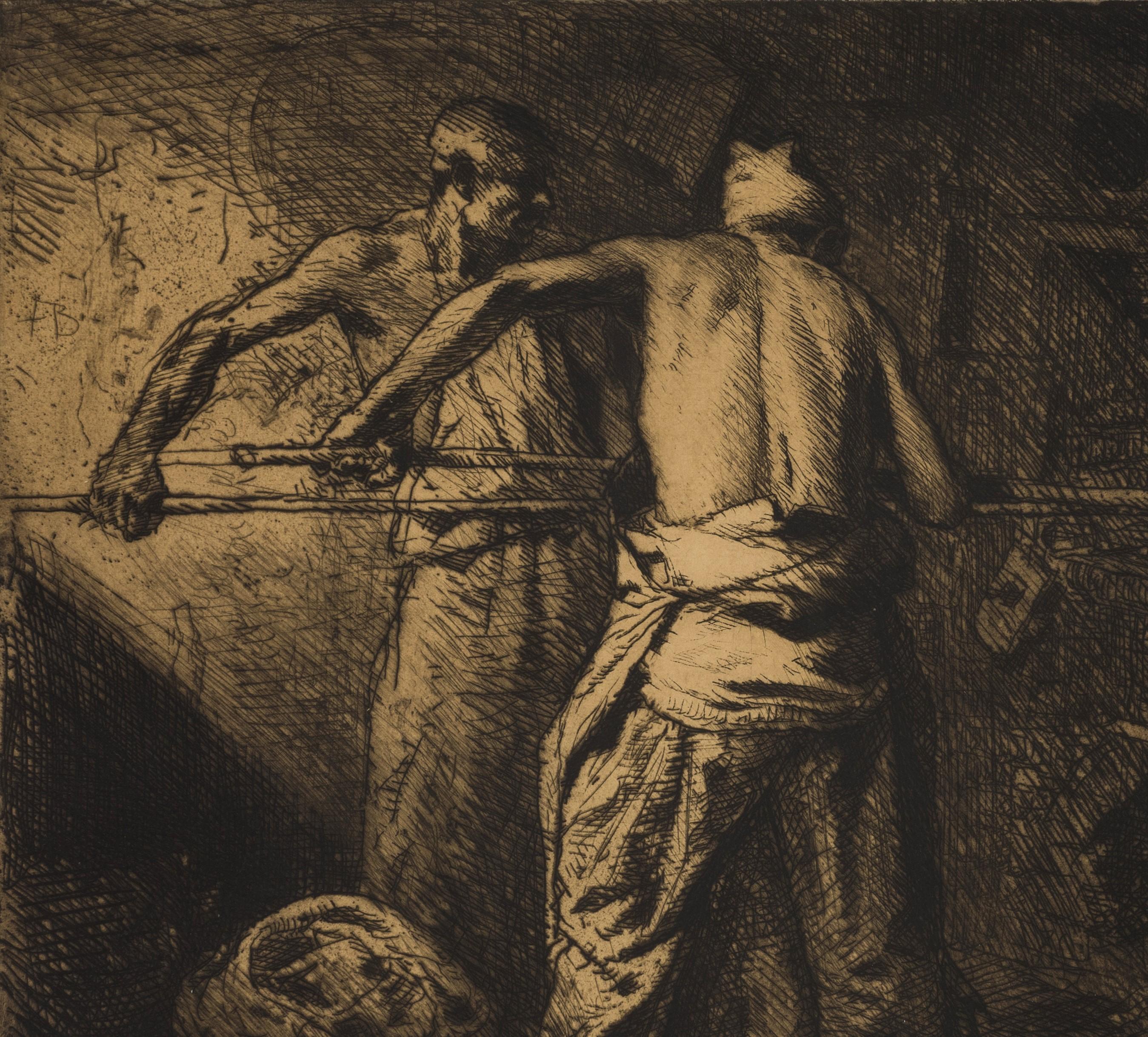 Des hommes dans un fournil - Mouvement esthétique Print par Sir Frank Brangwyn