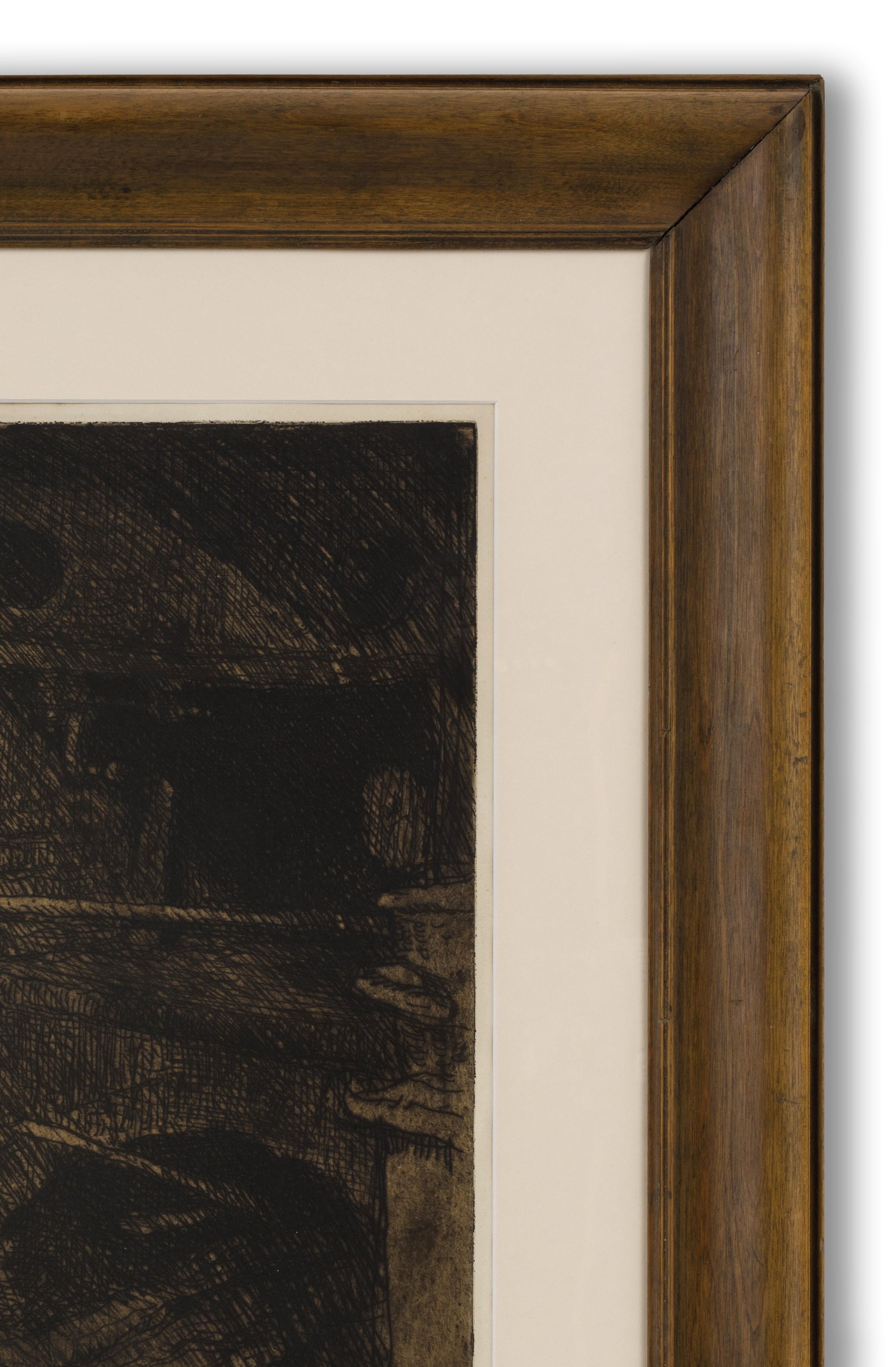 Gravure, signée au crayon (en bas à droite), 51 cm x 64,5 cm (format de la plaque) (81 cm x 94 cm encadré). 

Peintre, graveur, dessinateur et designer britannique, fils d'un architecte gallois spécialisé dans le mobilier d'église, qui travaillait