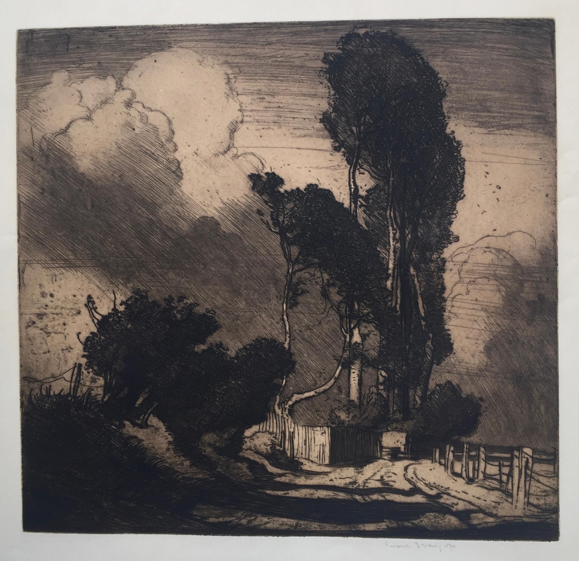 THE STORM  - Dramatic Large Etching - Print by Sir Frank Brangwyn