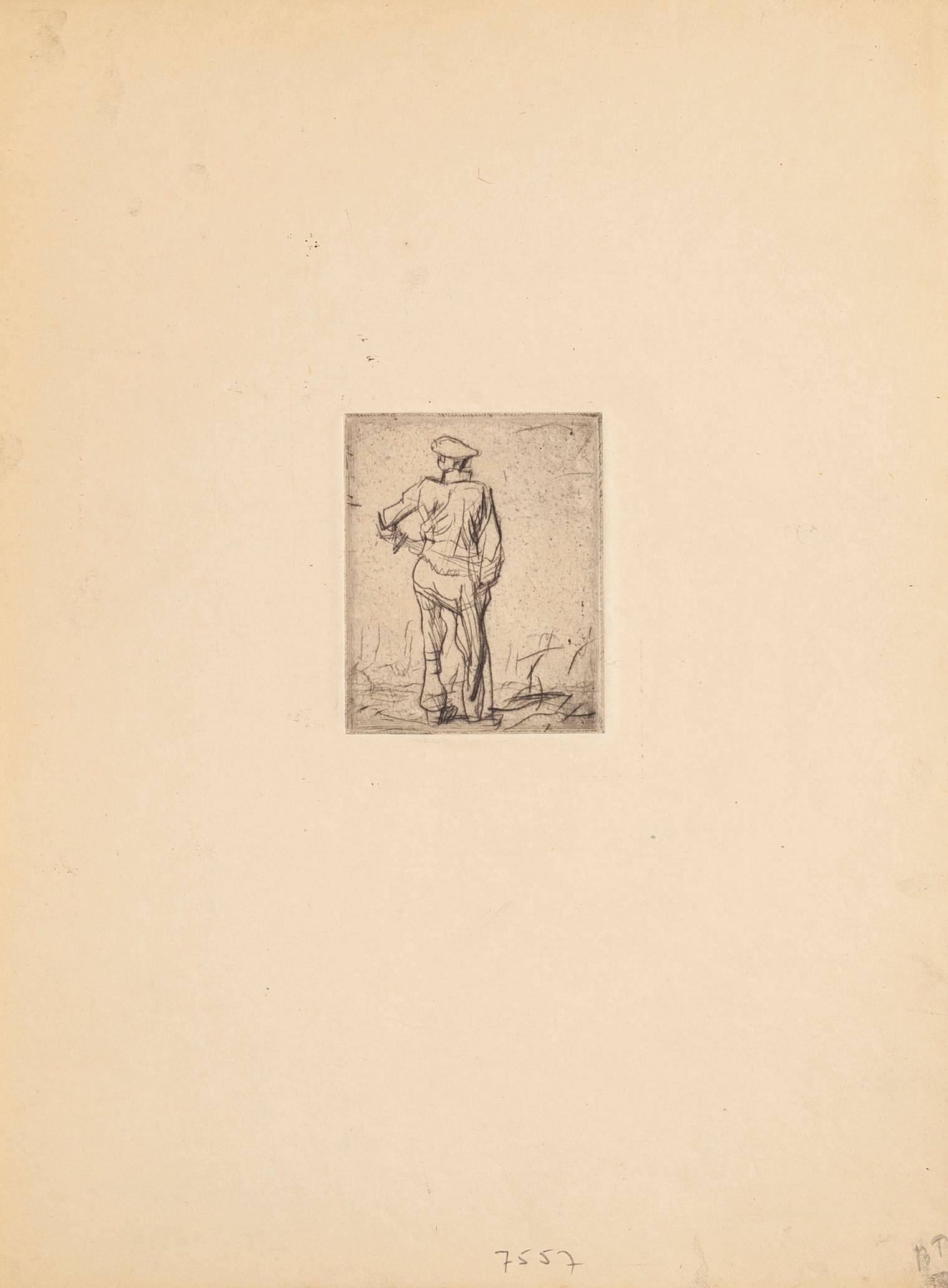 Worker - Etching by F. Brangwyn - Mid 20th Century - Print by Sir Frank Brangwyn