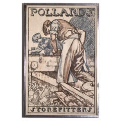 Sir Frank Brangwyn Designed for Pollards Storefitters Framed Poster