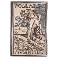 Vintage Sir Frank Brangwyn Designed for Pollards Storefitters Framed Poster