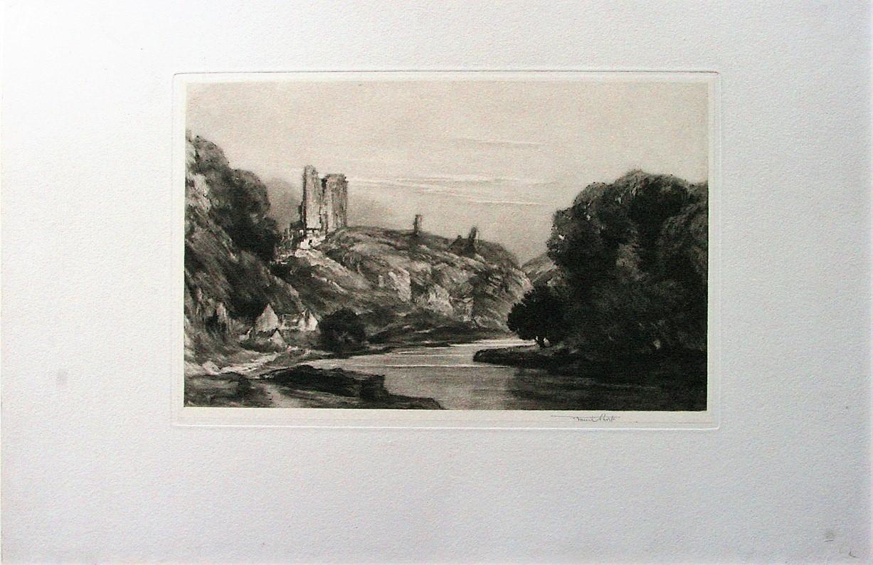 Knaresborough - Beige Figurative Print by Sir Frank Short