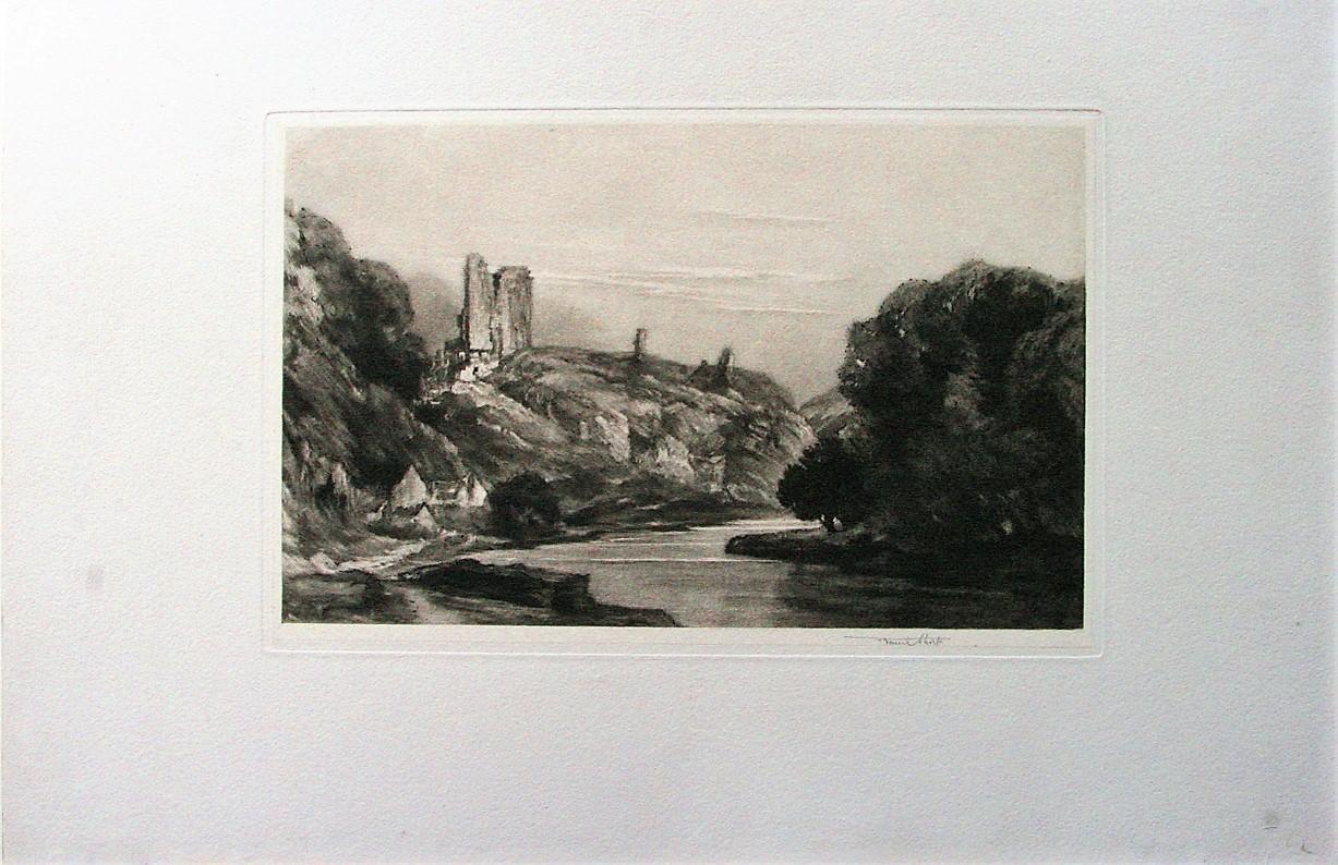 Knaresborough - Beige Figurative Print par Sir Frank Short