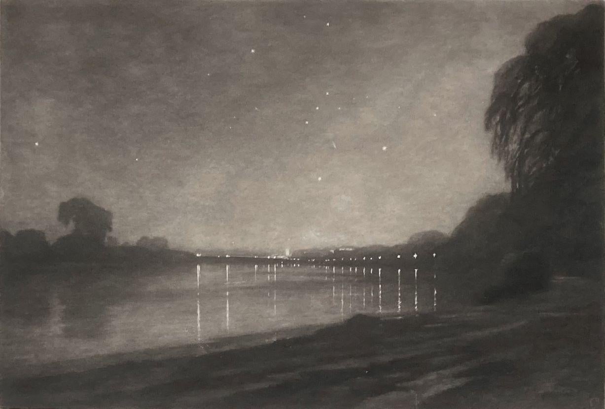 Sir Frank Short Landscape Print - Orion over the Thames at Ranelagh