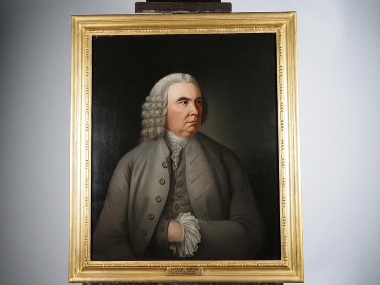 Portrait of Andrew Hunter, 8th of Abbotshill (1695-1770) - Painting by Sir George Chalmers