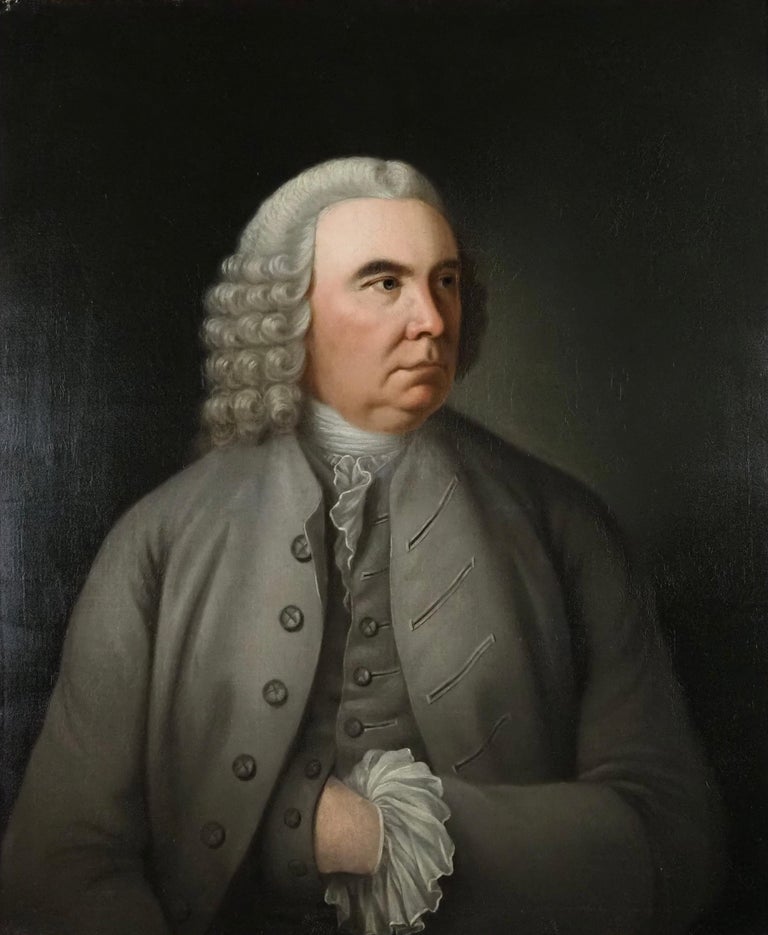 Portrait of Andrew Hunter, 8th of Abbotshill (1695-1770) - Old Masters Painting by Sir George Chalmers