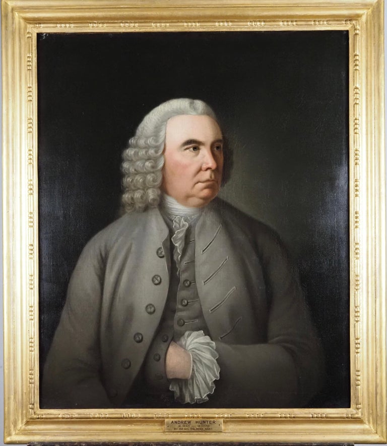 Sir George Chalmers Portrait Painting - Portrait of Andrew Hunter, 8th of Abbotshill (1695-1770)
