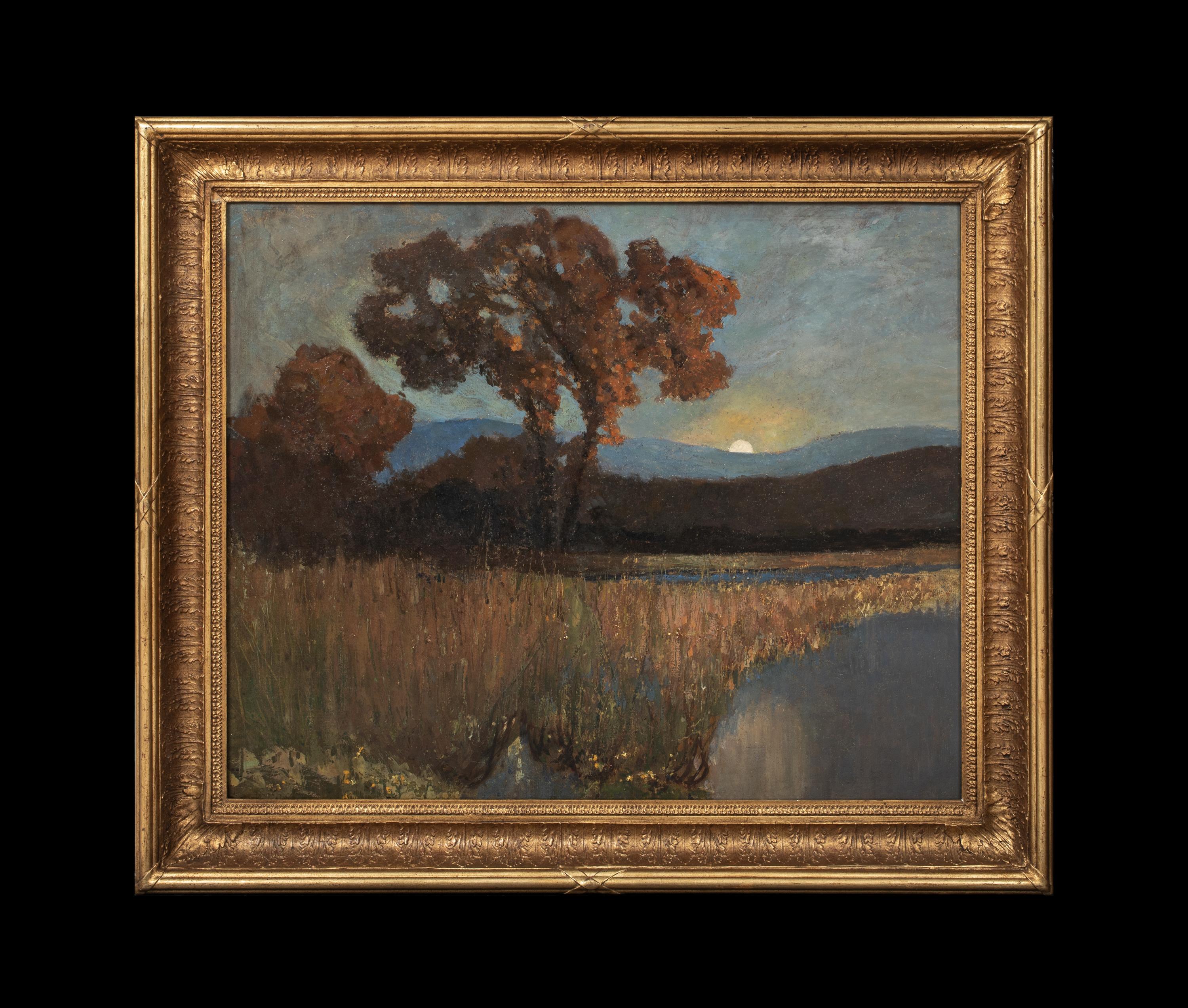 Essex: October Twilight, 19th Century  by Sir George CLAUSEN (1852-1944) - Painting by Sir George Clausen