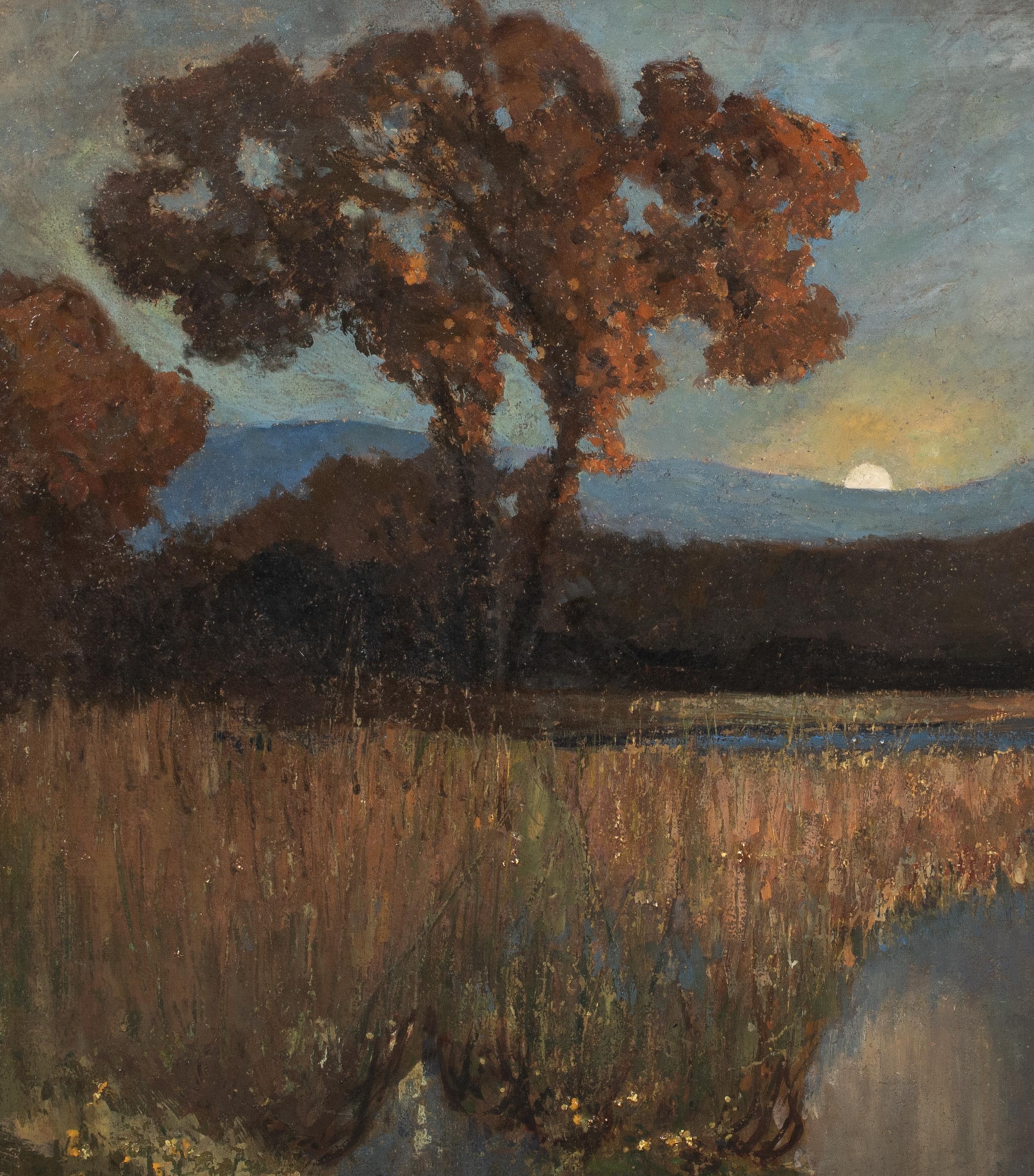 Essex: October Twilight, 19th Century  by Sir George CLAUSEN (1852-1944)  For Sale 3