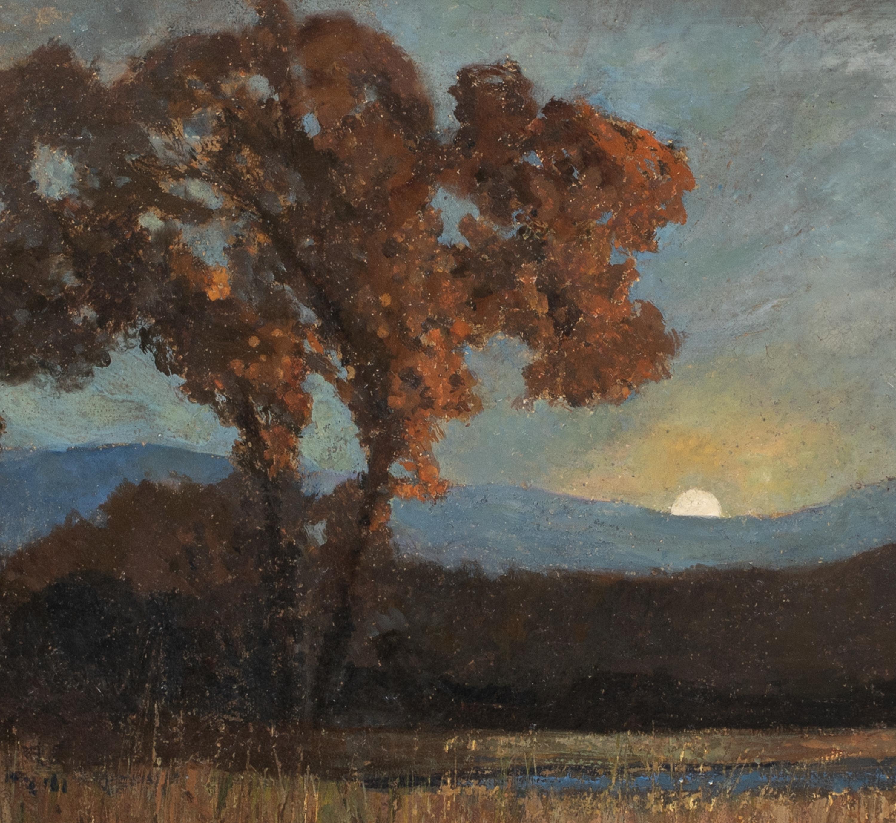 Essex: October Twilight, 19th Century  by Sir George CLAUSEN (1852-1944) 3