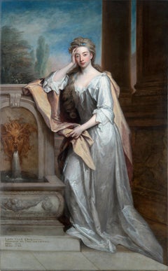 Sir Godfrey Kneller - Lady Elizabeth Cromwell, full length wearing a white dress with golden robes Lady Elizabeth Cromwell, full length wearing a white dress with golden robes