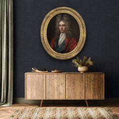 Ritratto di gentiluomo con cappotto rosso e pergamena, 1715-1725 circa; Kneller Godfrey