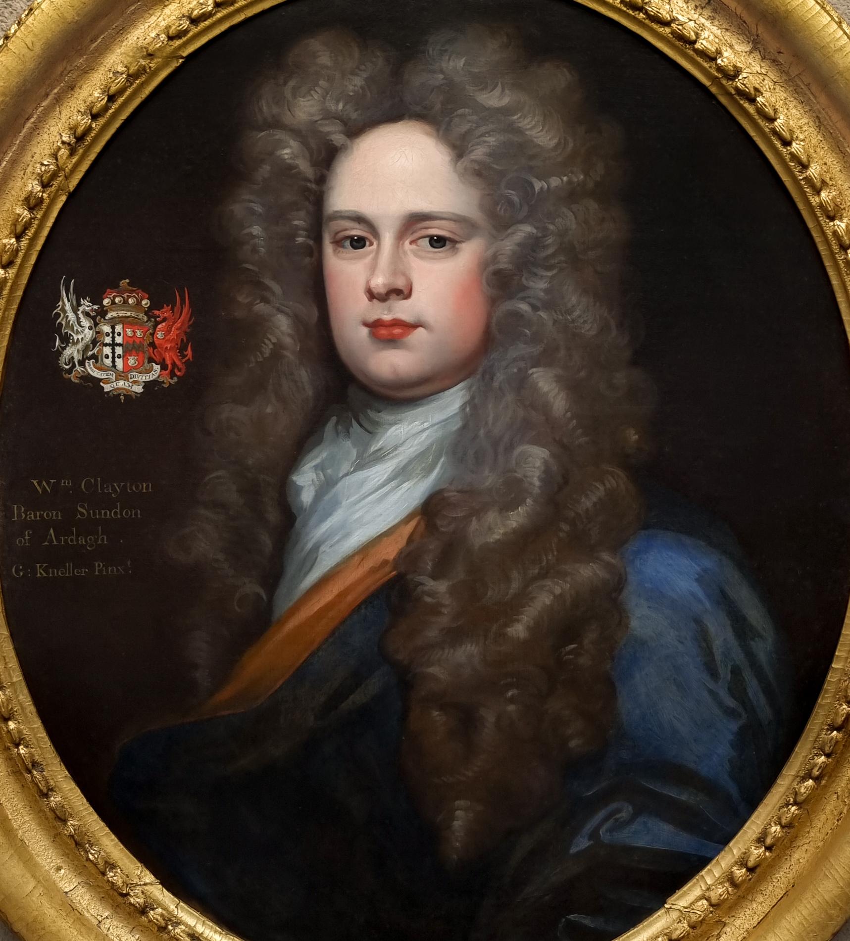 Portrait Gentleman, William Clayton, 1st Baron Sundon, Studio of Godfrey Kneller 1