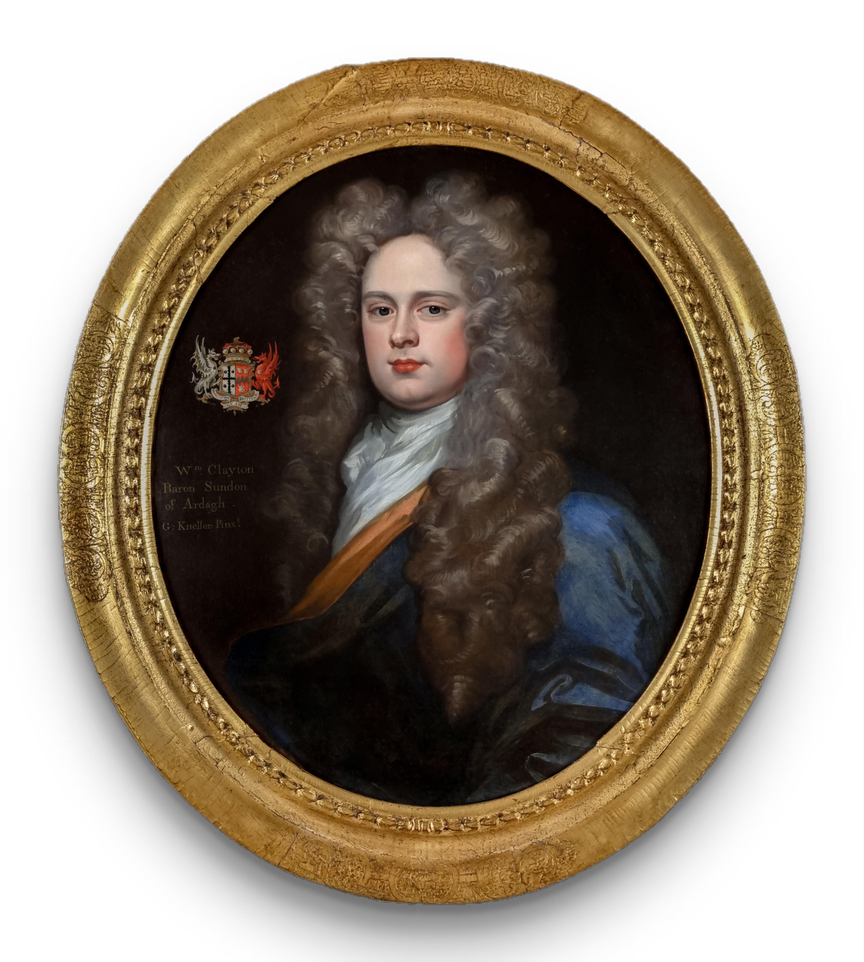 Portrait Gentleman, William Clayton, 1st Baron Sundon, Studio of Godfrey Kneller - Old Masters Art by Sir Godfrey Kneller