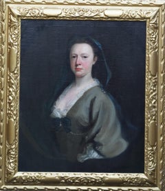 Portrait d'une dame - Art britannique du 17e siècle Portrait de maître à l'huile