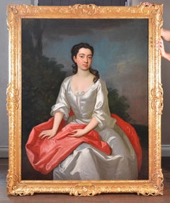 Portrait of Isabella Marshall - Very Large 18th Century Georgian Oil Painting 